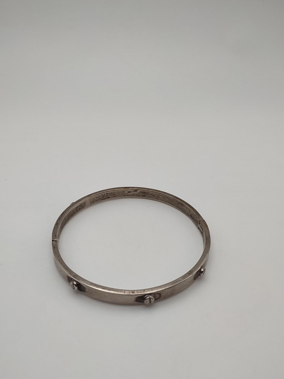 The Unbranded Brand Mexico 925 Sterling Hinged Bangle Bracelet 20.7g Size ONE SIZE - 1 Thumbnail