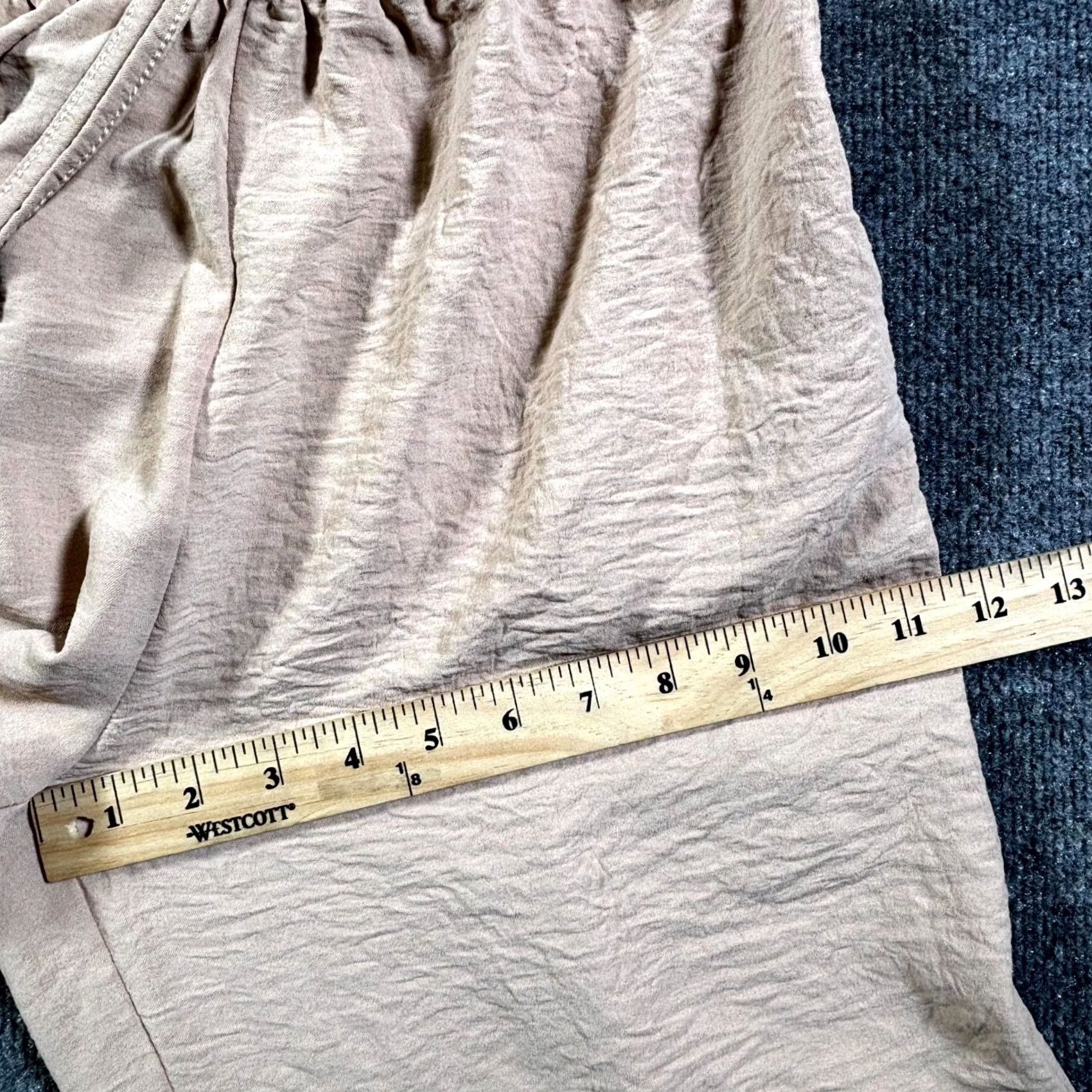 Vintage Palazzo Pant Women's S Beige Drawstring Casual Slash Pockets Whiskered Outdoor Size 28" / US 6 / IT 42 - 5 Thumbnail
