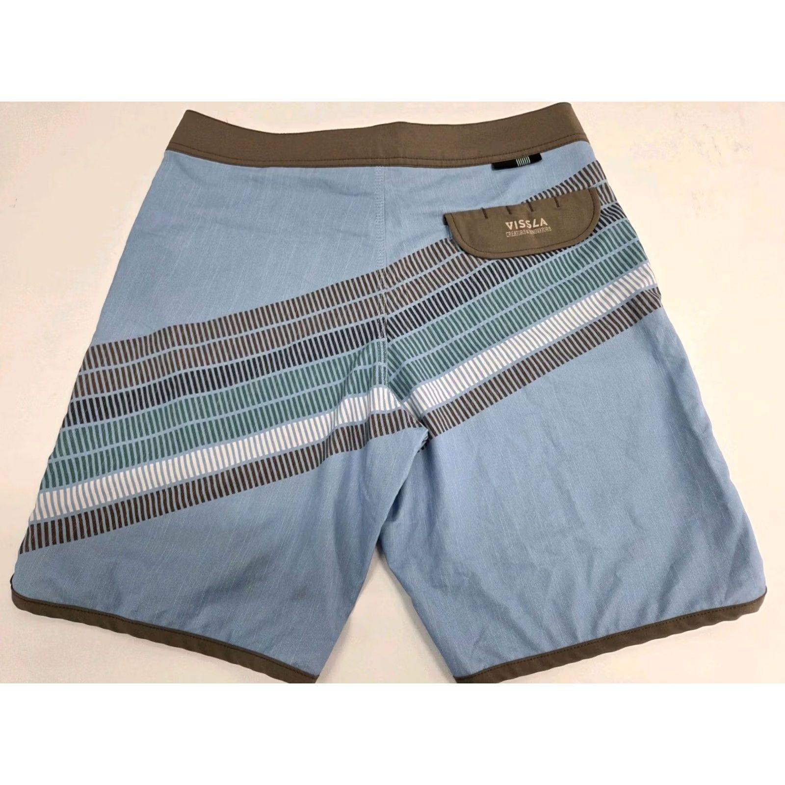 Vissla Vissla Boardshorts Men's Upcycled Poly Cotton Stretch Striped 31/9" #8745 Multicolor, Regular, Beach, Summer, Casual, Surf, Reac—Mens Size US 31 - 2 Thumbnail