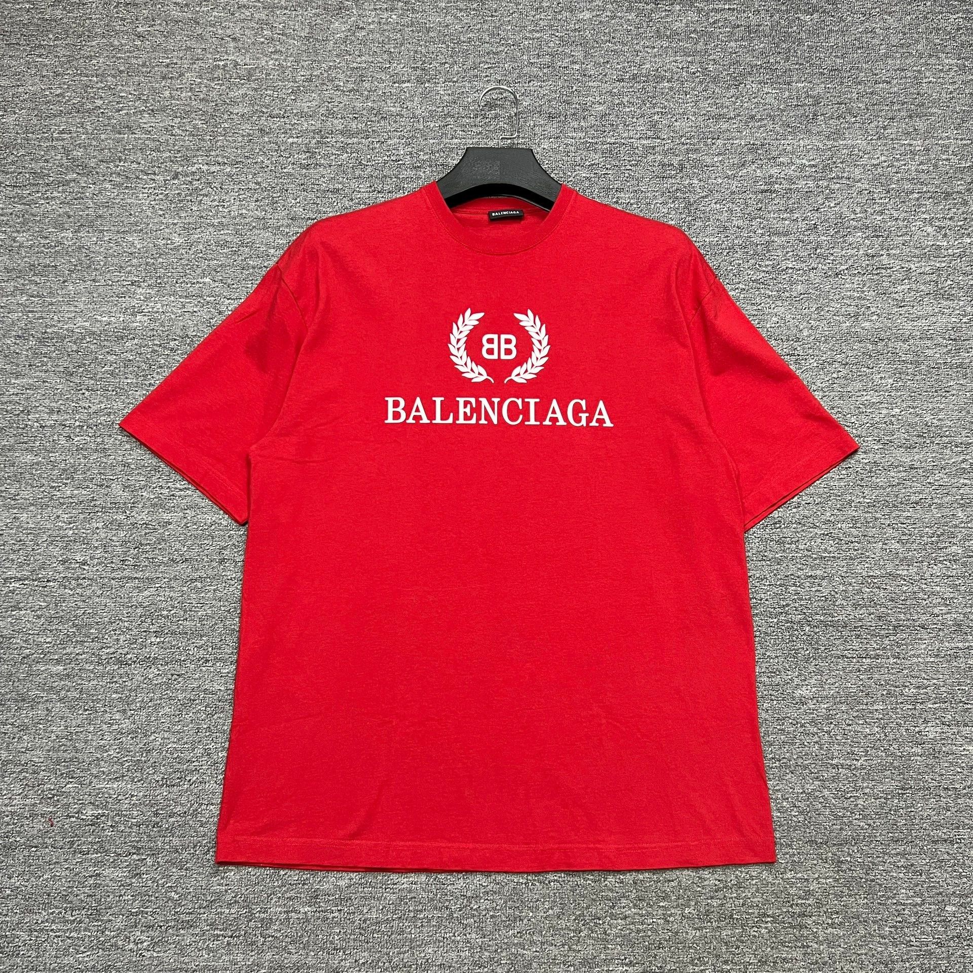 Balenciaga Balenciaga red and white wheat ear short sleeved shirt Size US S / EU 44-46 / 1 - 1 Thumbnail
