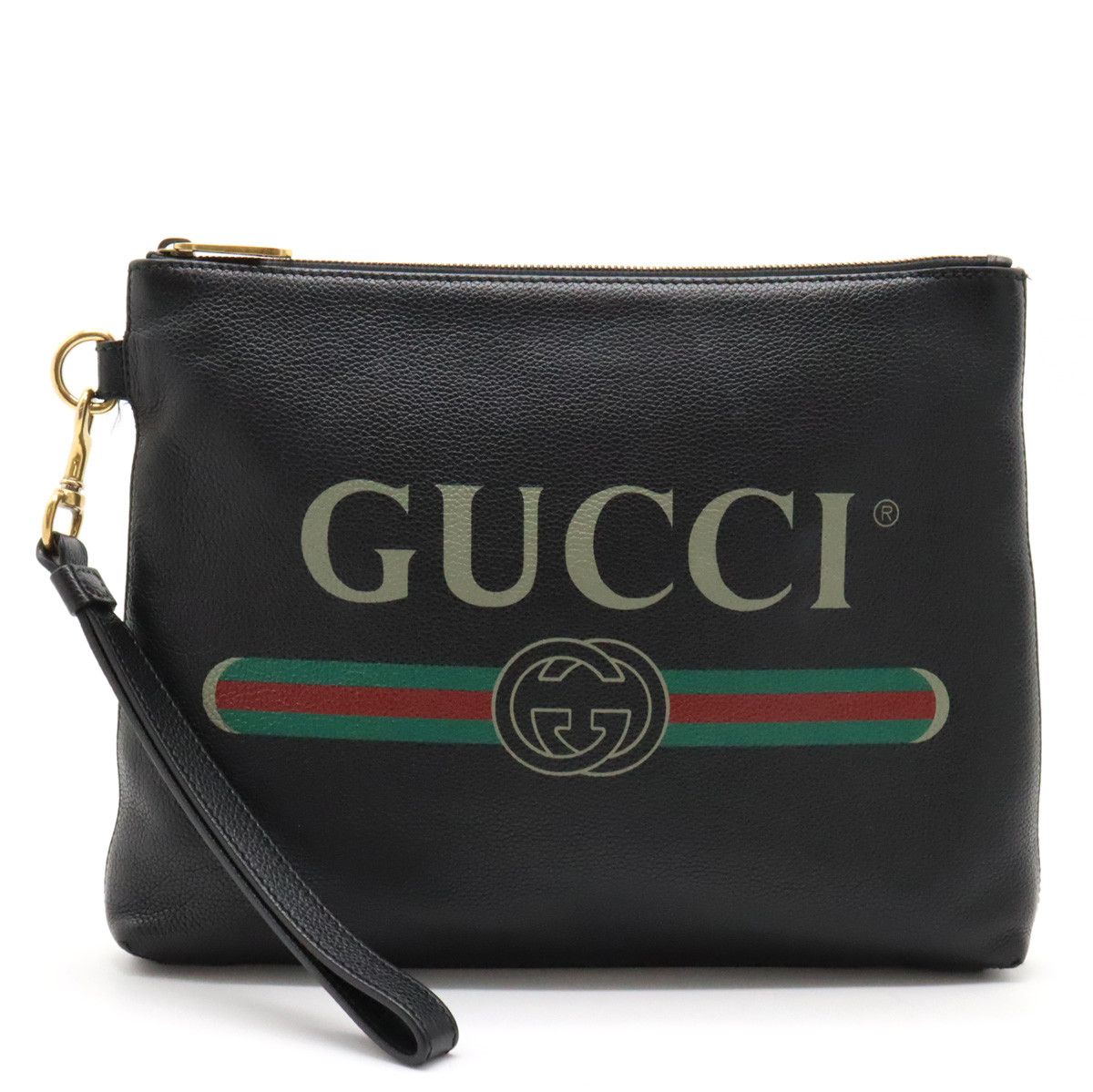 Gucci Gucci Gucci Leather Logo Print Medium Clutch Bag 572770 Leather Other 572770 in Very Good Condition Size ONE SIZE - 1 Thumbnail