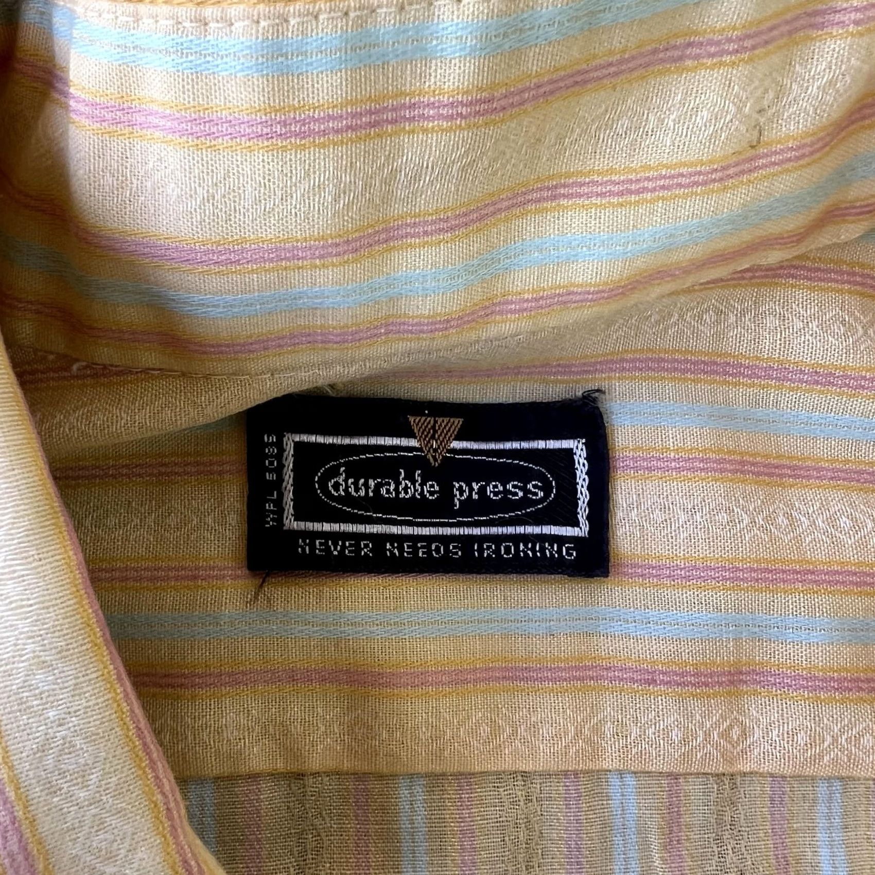 Vintage VINTAGE Durable Press Shirt Mens Large Yellow Pastel Stripe Short Sleeve Button Size US L / EU 52-54 / 3 - 2 Thumbnail