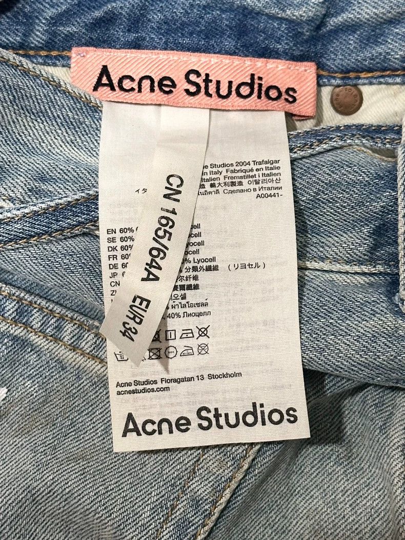 Acne Studios Acne Studios size:34 Splashed ink stained blue wide-leg wo Size 33" - 9 Thumbnail