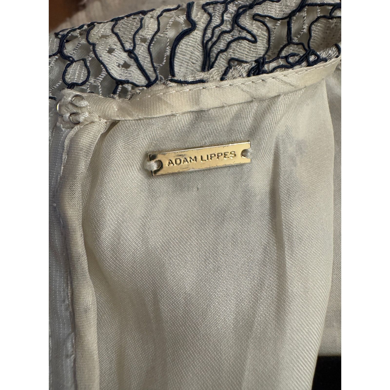 Adam Lippes Adam Lippes Women's Navy/White Floral Lace Jacket Size ONE SIZE - 3 Thumbnail