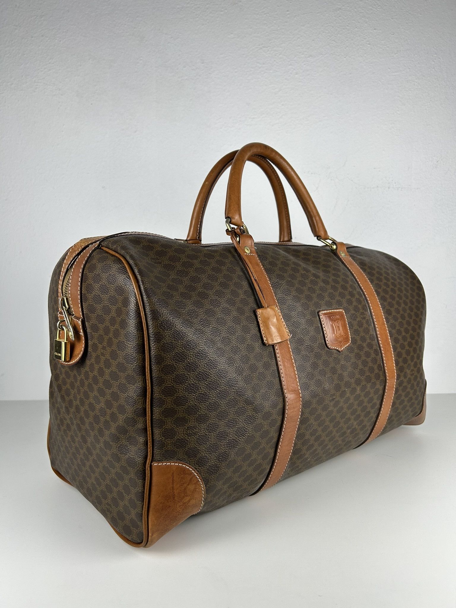 Celine Vintage 90s Celine macadam monogram boston bag Size ONE SIZE - 6 Thumbnail