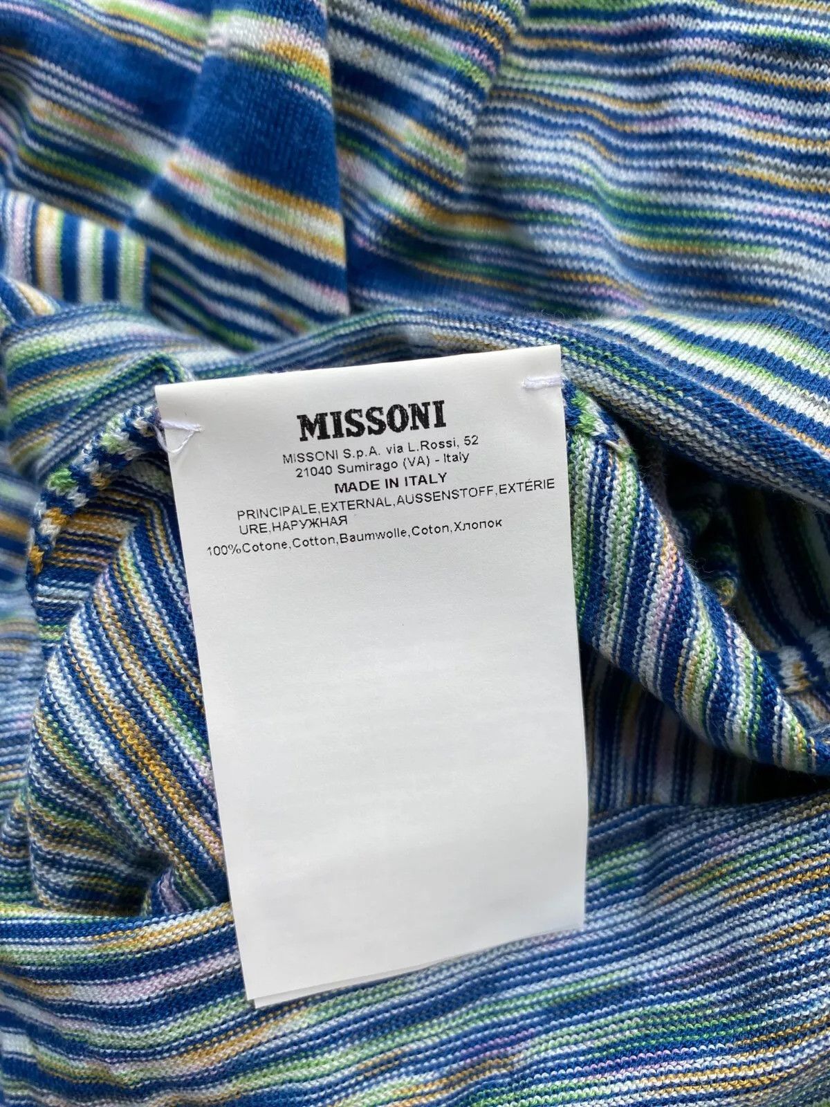 Missoni MISSONI 3 BUTTON SHORT SLEEVE POLO SHIRT MIXED BLUE IT 52 Size US L / EU 52-54 / 3 - 5 Thumbnail