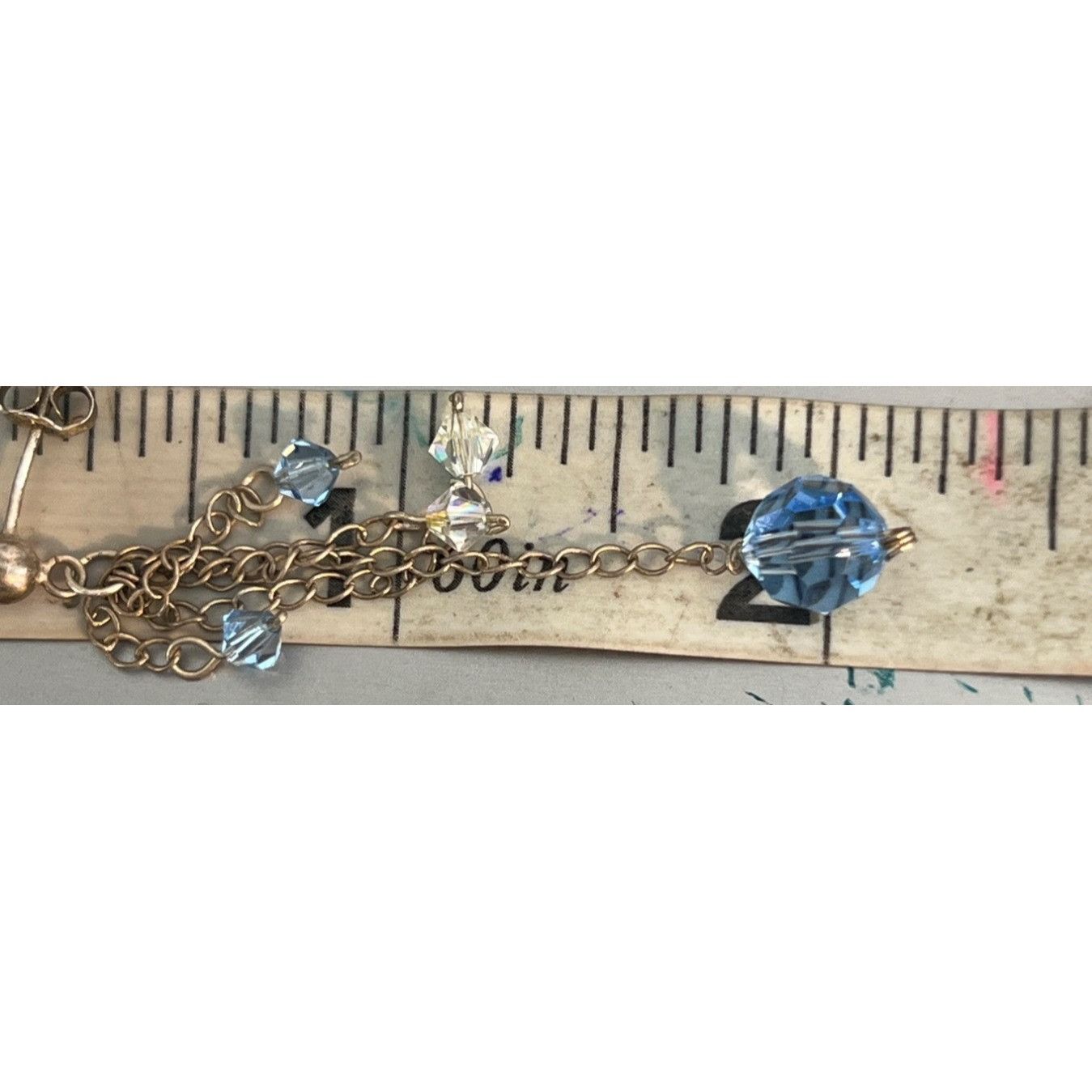 Other Vintage Sterling Silver Stud Dangle Earrings Glass Faceted B Size ONE SIZE - 5 Thumbnail