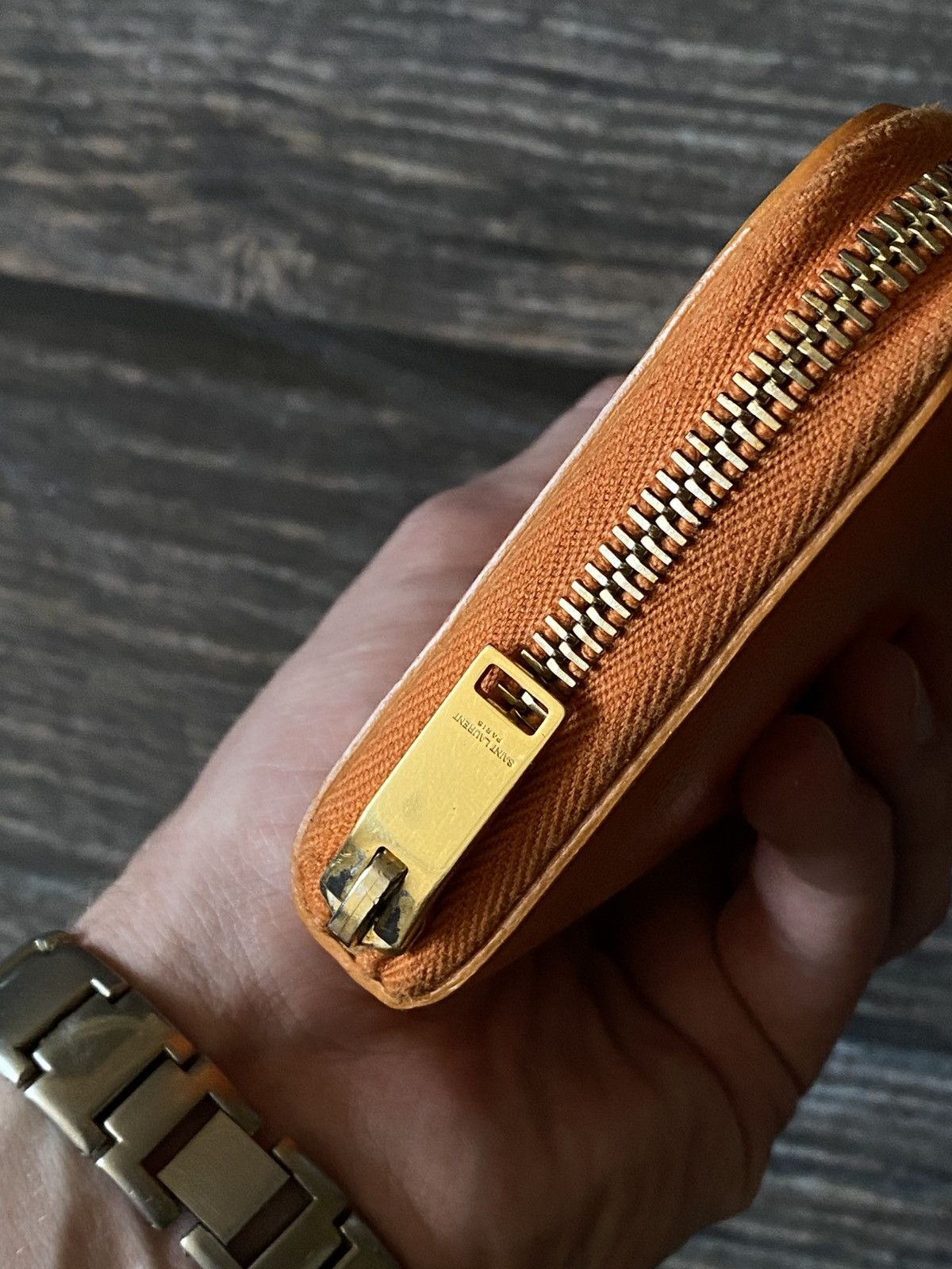 Saint Laurent Paris Saint Laurent Orange Leather Wallet Size ONE SIZE - 3 Thumbnail
