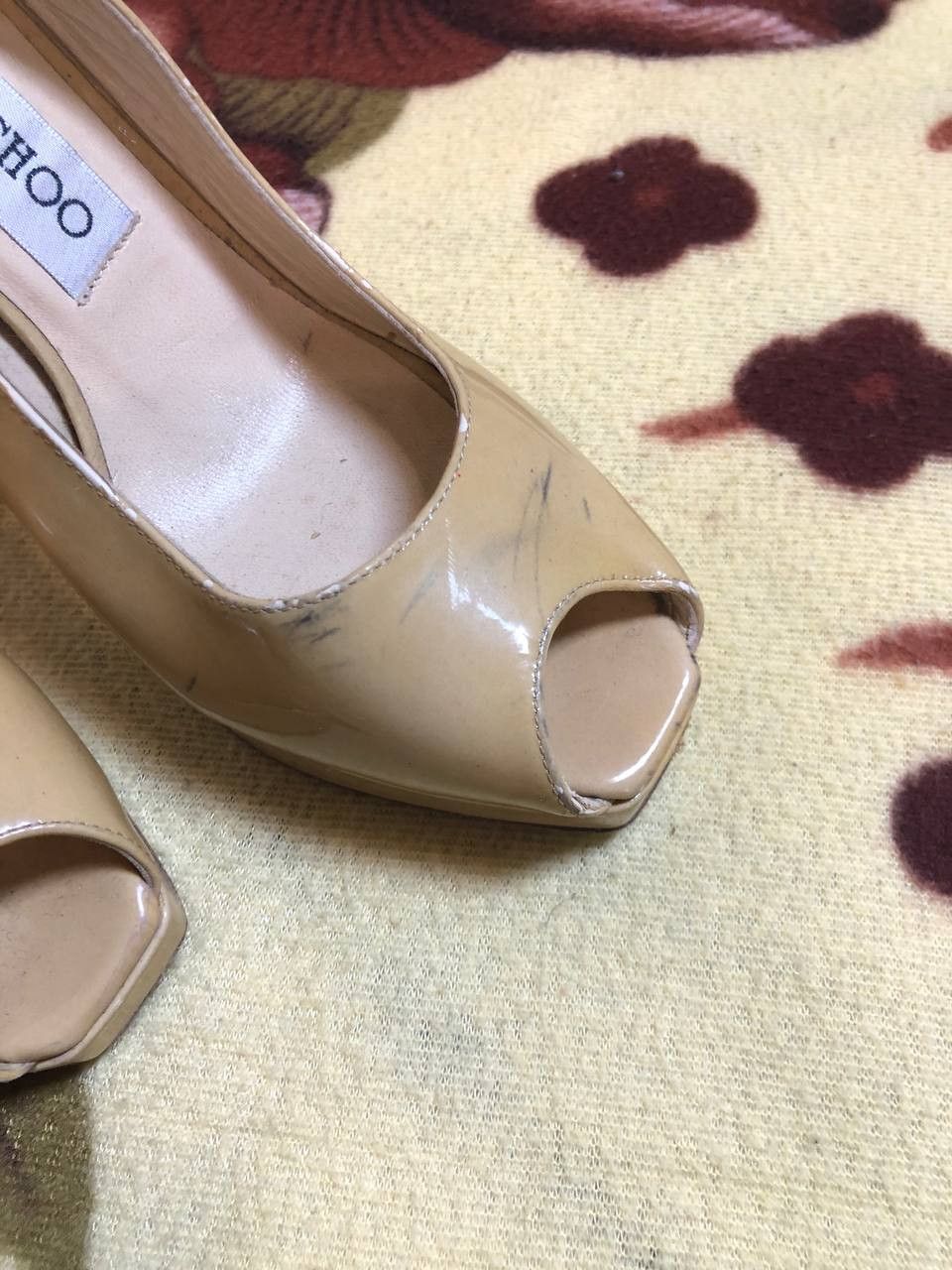 Jimmy Choo Jimmy Choo Womens Patent Leather Peep Toe Heel Pumps Size US 5 / IT 35 - 6 Thumbnail