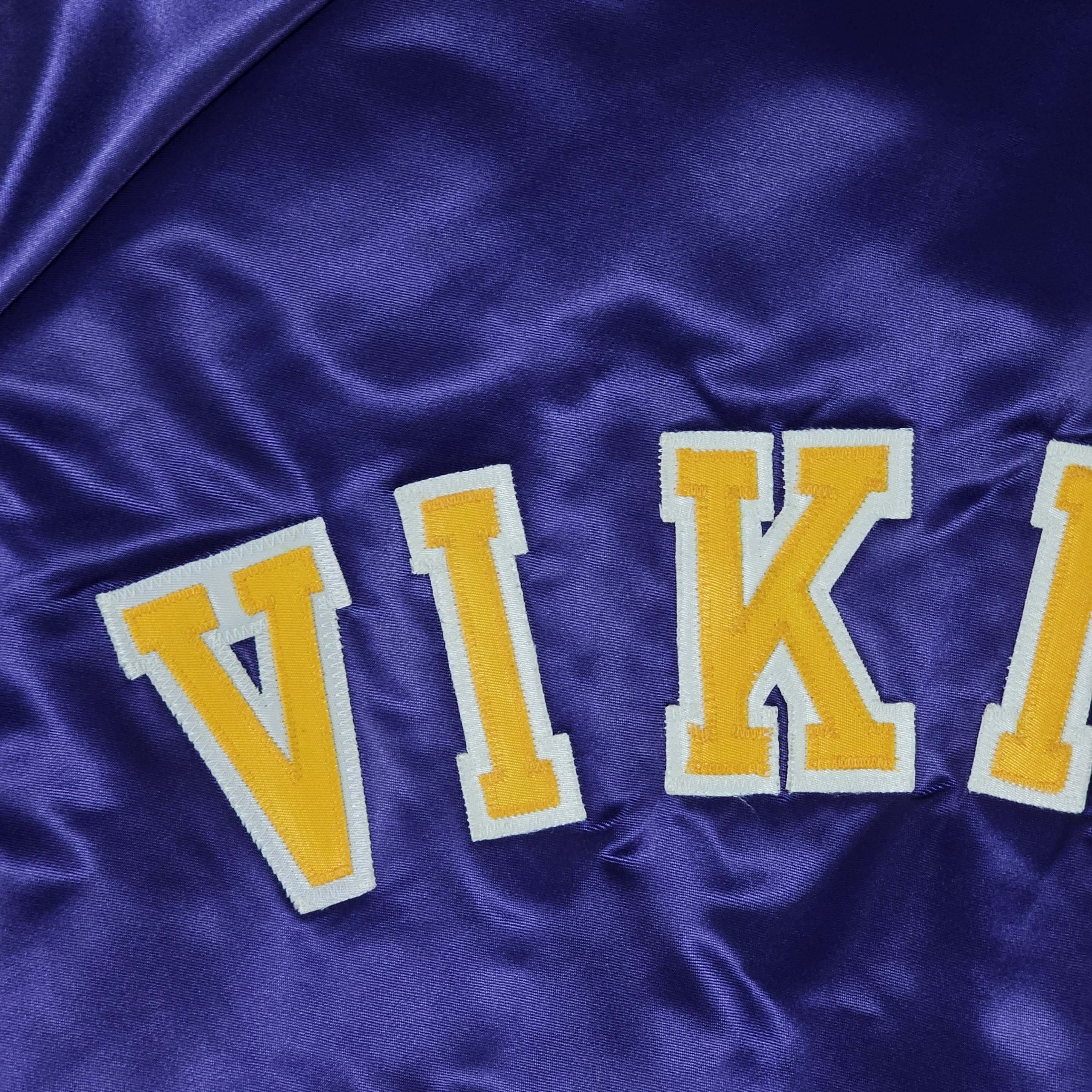 Vintage Minnesota Vikings Vintage 80s Chalk Line Satin Bomber Jacket Size US XL / EU 56 / 4 - 6 Thumbnail