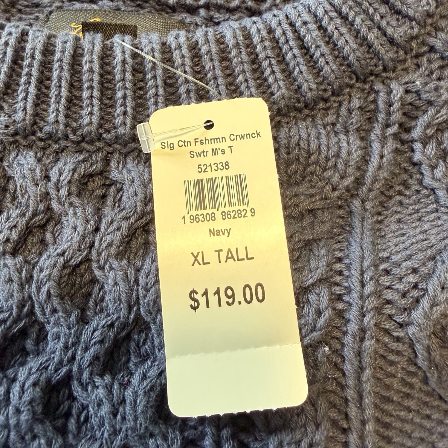 Vintage LL Bean Signature Cotton Fisherman Sweater XL Tall Dark Blue New Size US XL / EU 56 / 4 - 4 Thumbnail