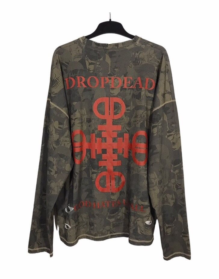 Drop Dead NWT Drop Dead Full Skull Print Distressed Long Sleeve AW23 Size US M / EU 48-50 / 2 - 2 Thumbnail