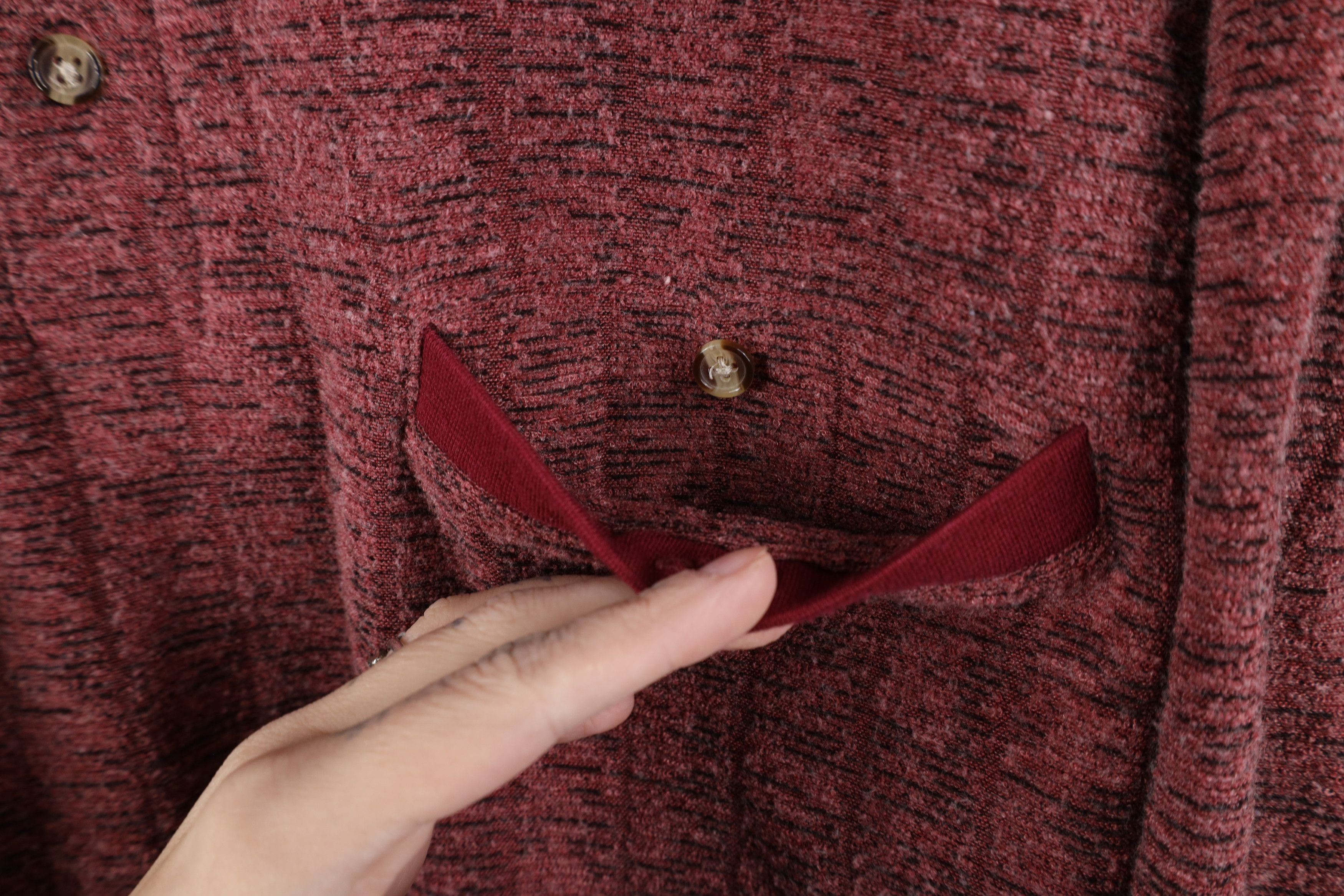 Vintage Vintage 90s Streetwear Fleck Collared Fleece Sweatshirt Red Size US L / EU 52-54 / 3 - 4 Thumbnail