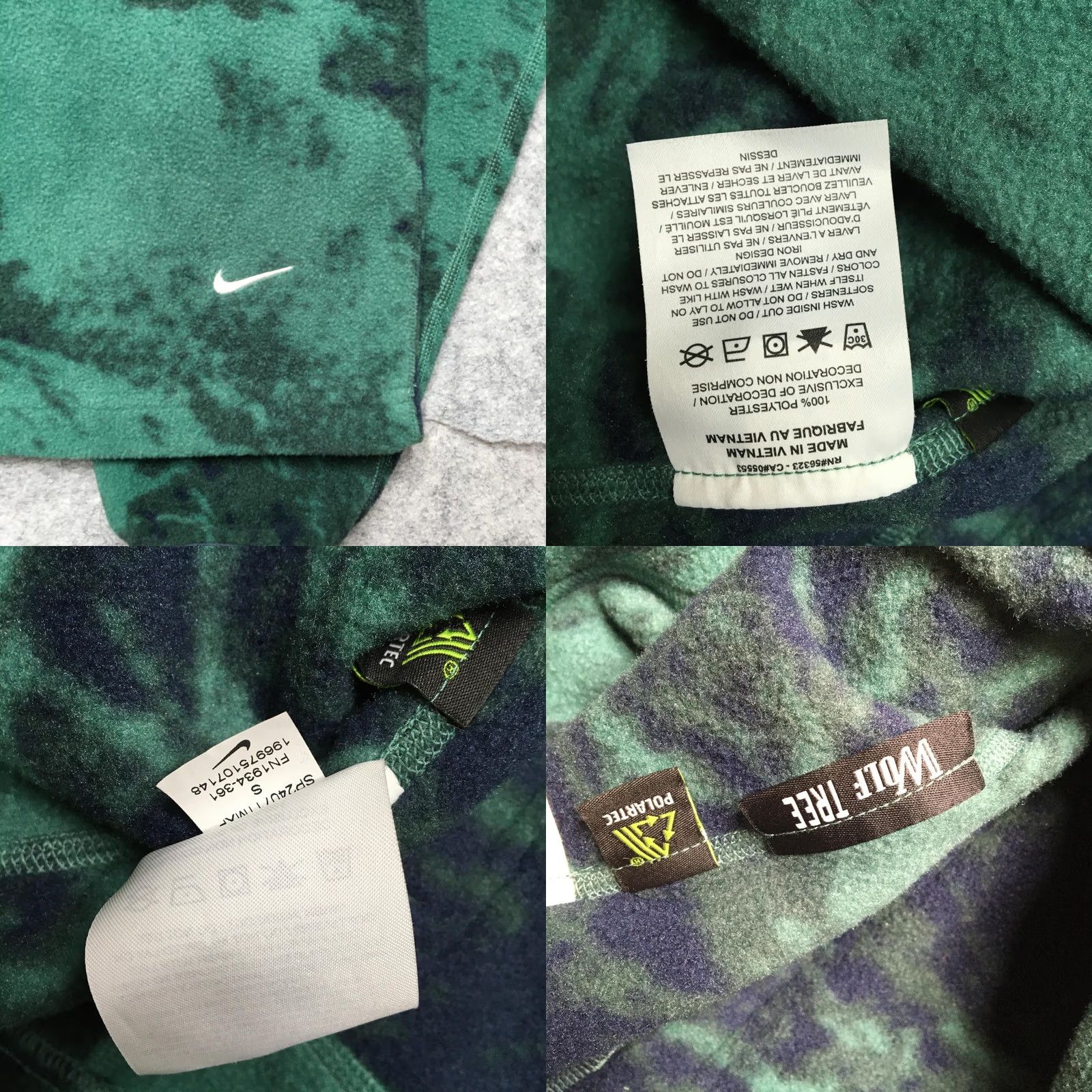 Nike Nike ACG Polartec Wolf Tree Fleece Pullover Mens S Green Camouflage 1/4 Zip Wool? Size US S / EU 44-46 / 1 - 8 Thumbnail