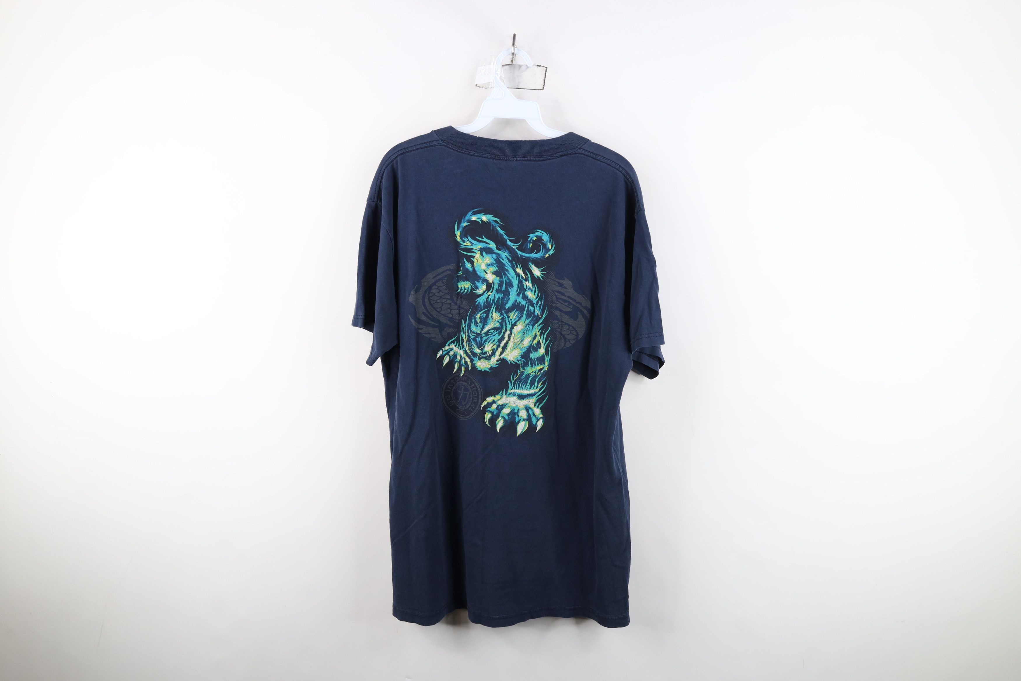 Vintage Vintage 90s Y2K Streetwear Dragon Tiger Flames T-Shirt Size US L / EU 52-54 / 3 - 14 Thumbnail