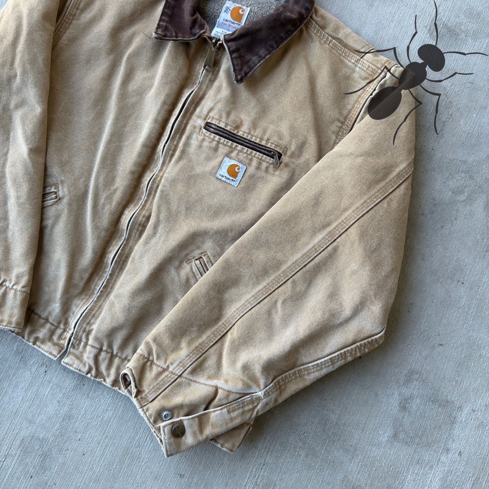 Carhartt × Vintage Carhartt WOMENS WJ097 CML brown Detroit work wear jacket Size US L / EU 52-54 / 3 - 4 Thumbnail