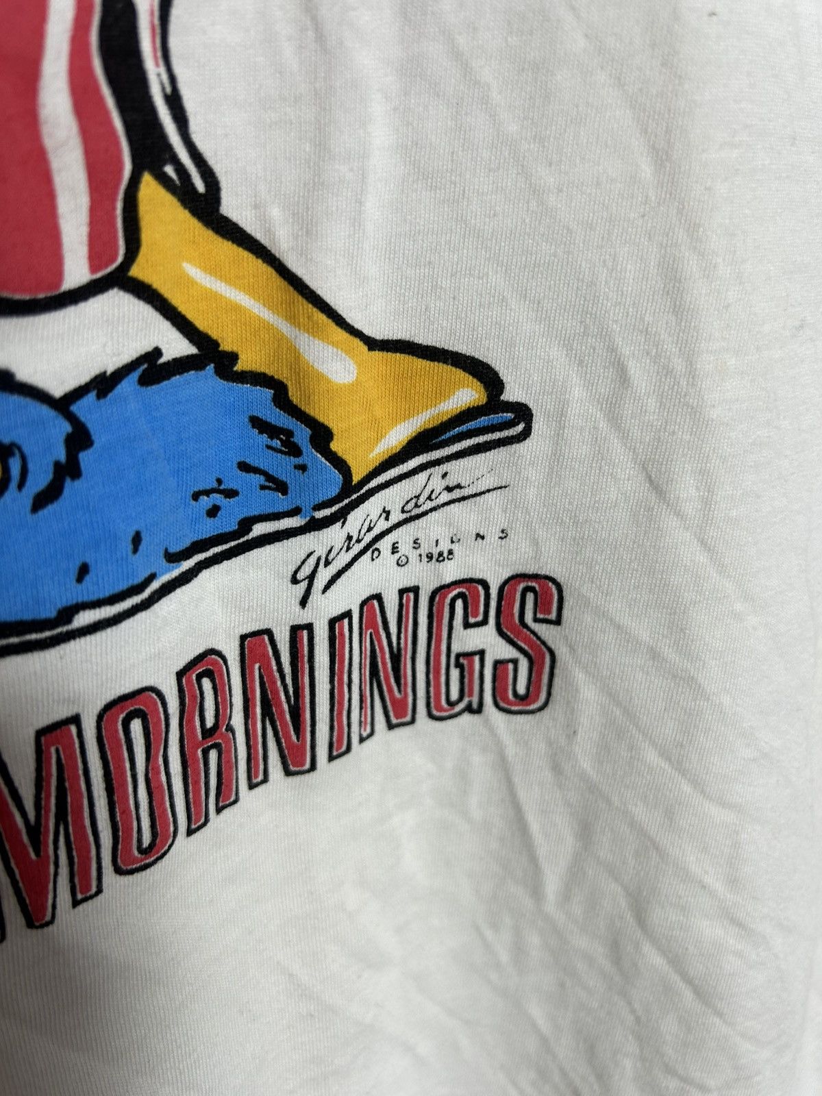 Vintage Vintage 80s I don’t do mornings duck t shirt Size US L / EU 52-54 / 3 - 4 Thumbnail