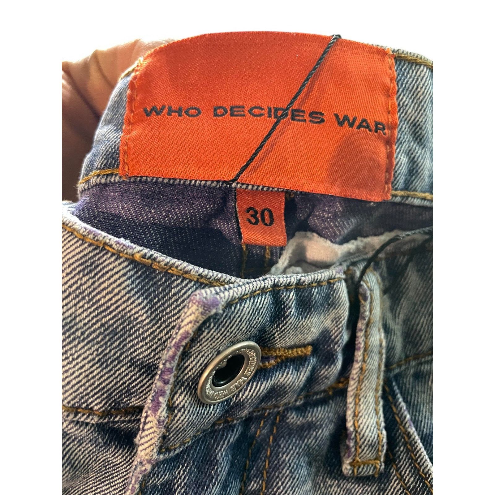 Who Decides War WDW Purple Stain Glass Jeans Size US 30 / EU 46 - 2 Thumbnail