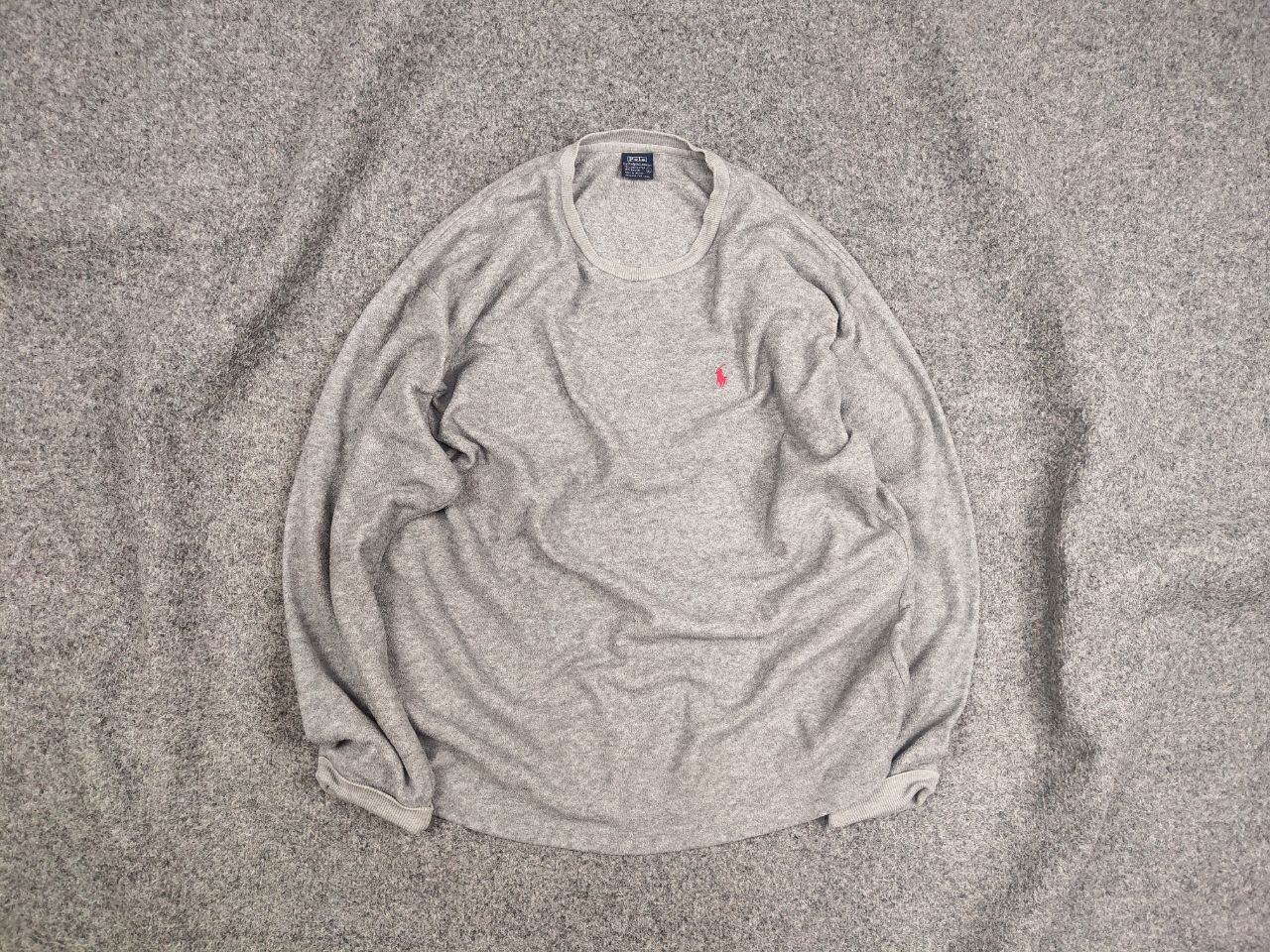 Polo Ralph Lauren Vintage 90's Polo Ralph Lauren Logo Fleece Gray Sweatshirt Size US L / EU 52-54 / 3 - 1 Thumbnail