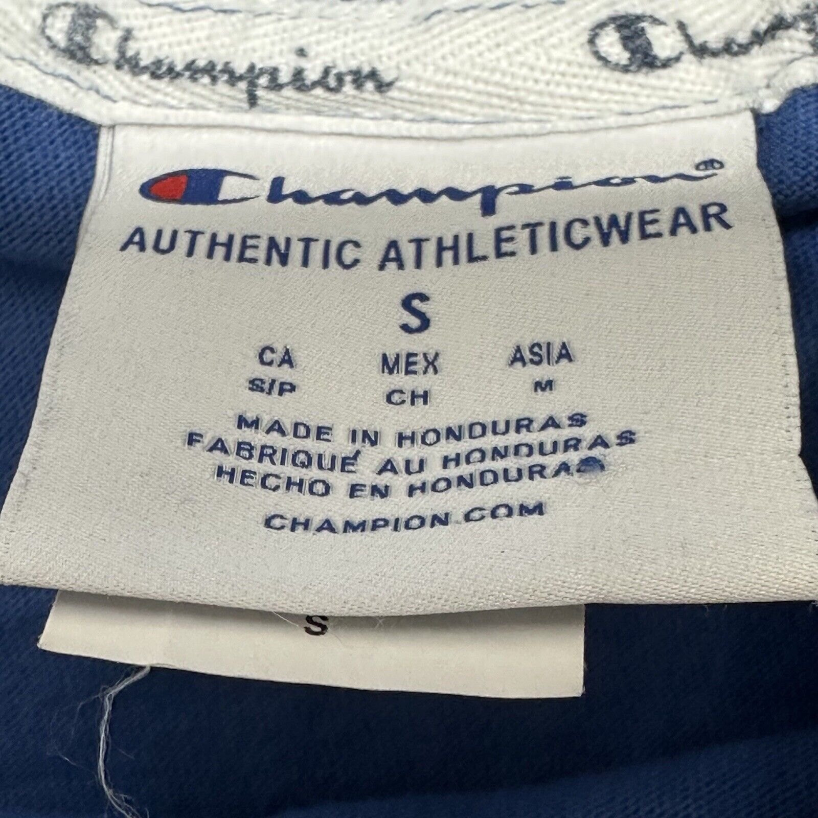 Champion Champion Small Hoodie Blue Drawstring Sweatshirt White Logo Size S / US 4 / IT 40 - 3 Thumbnail