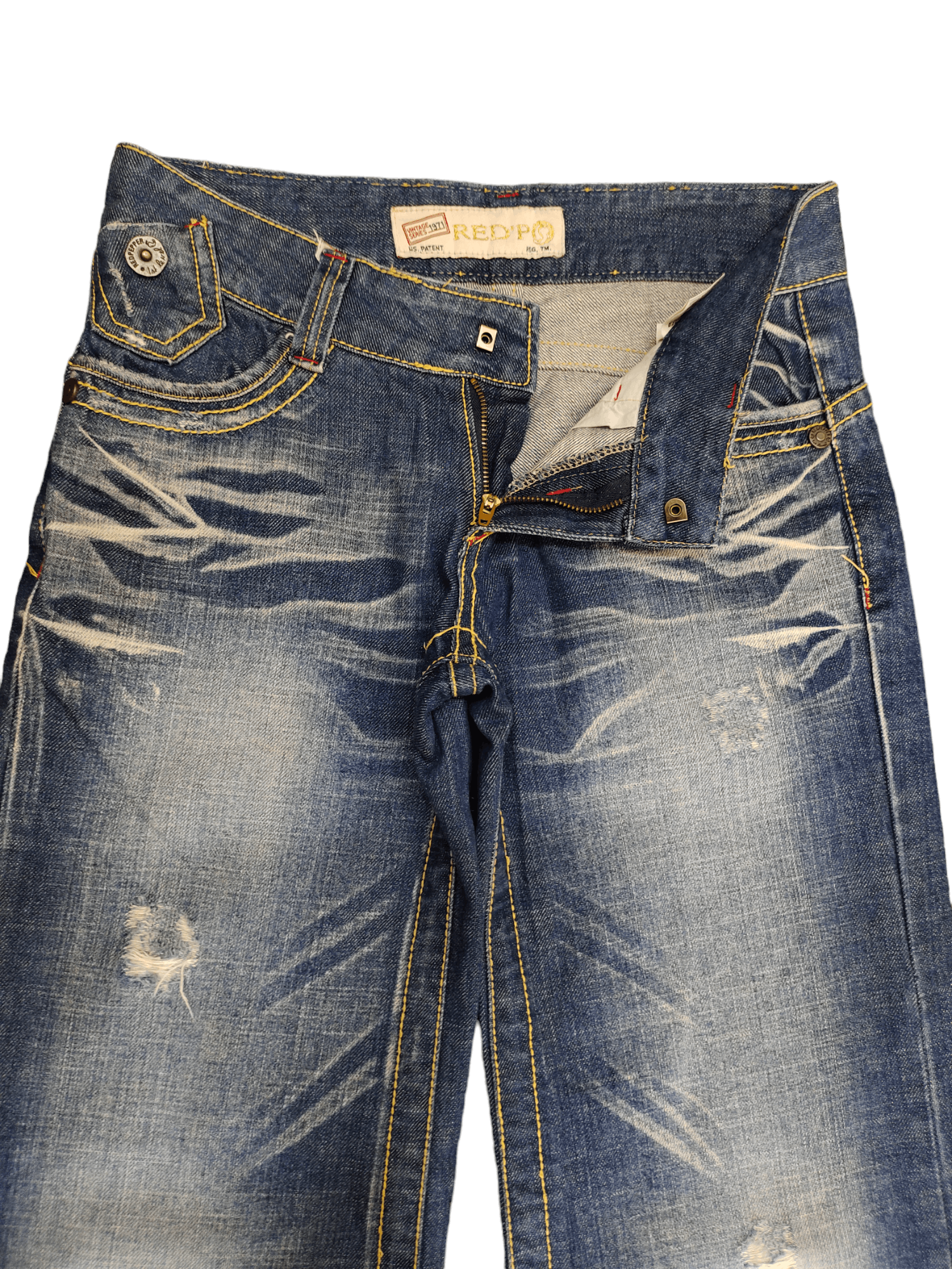 If Six Was Nine Flare Baggy Jean Red Pepper Distres Faded Low Rise Boot Cut Size US 29 - 9 Thumbnail