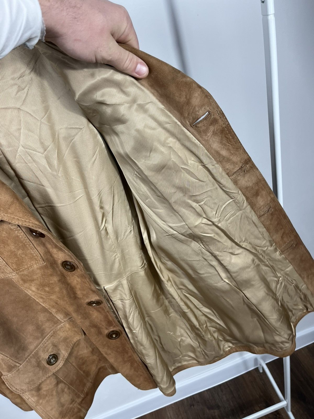 Leather Vintage Suede Leather Jacket Men’s Brown Belted Size US M / EU 48-50 / 2 - 15 Thumbnail