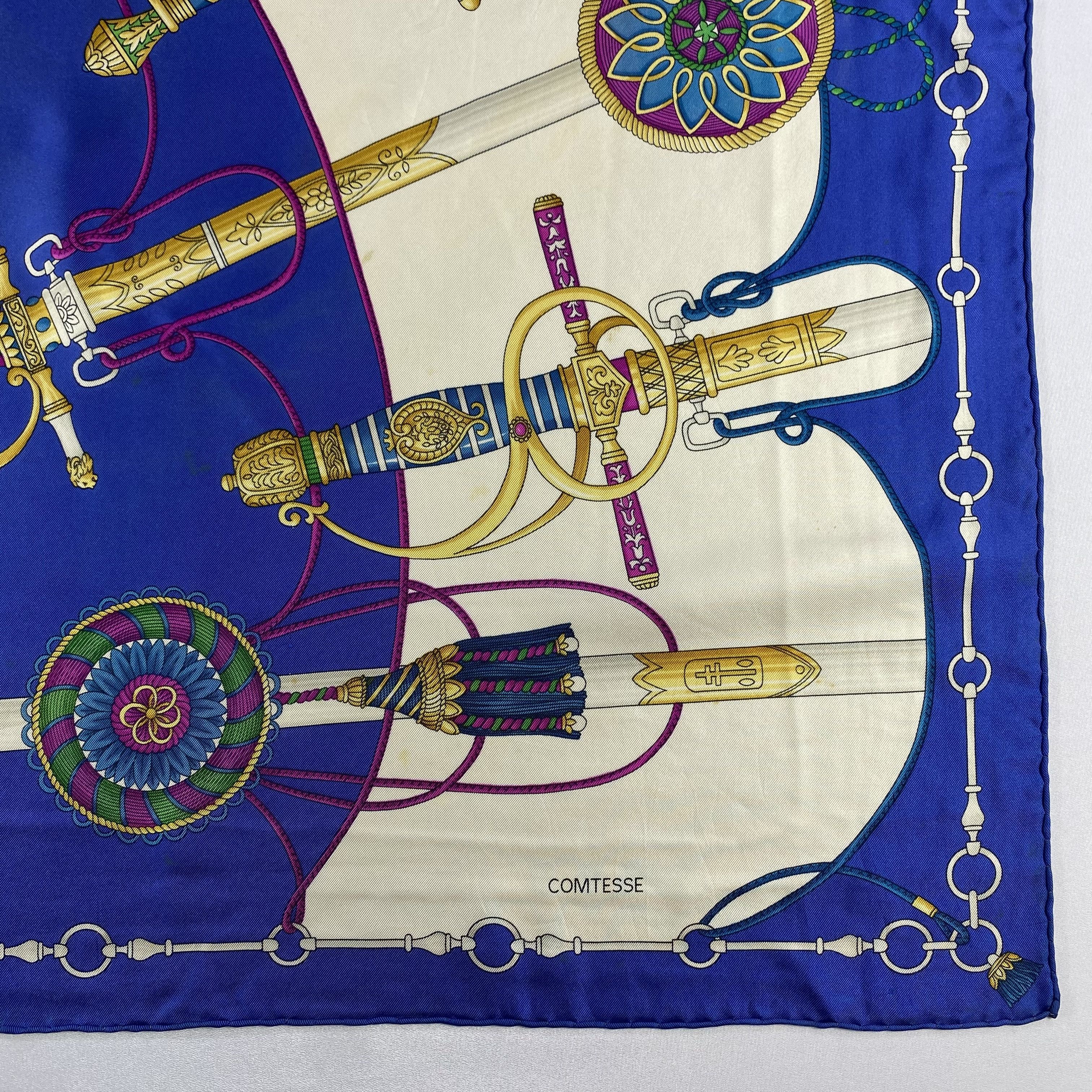 Vintage Vintage Italian Comtesse Silk Scarf SS038 Size ONE SIZE - 5 Thumbnail