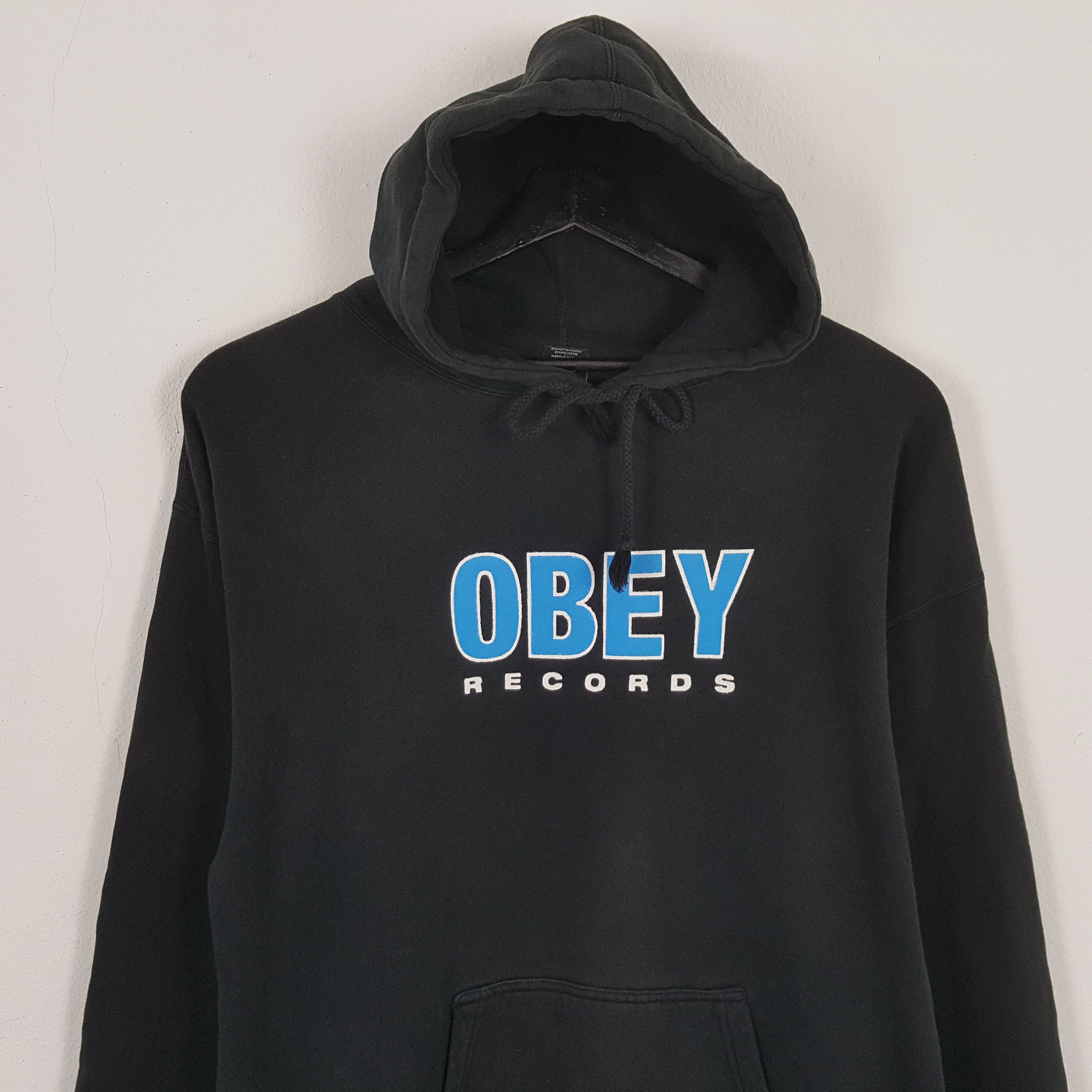 Obey × Vintage OBEY RECORD Streetwear Skateboard Style Hoodies Size US XXL / EU 58 / 5 - 2 Thumbnail