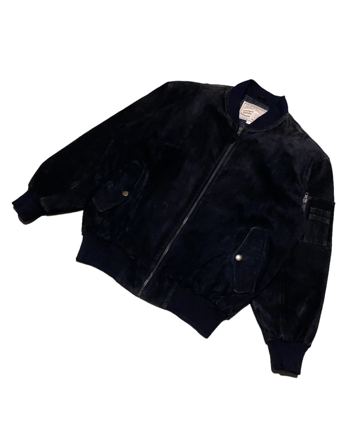 Vintage Vintage 90s Redined Suede Leather Jacket Size US L / EU 52-54 / 3 - 5 Thumbnail