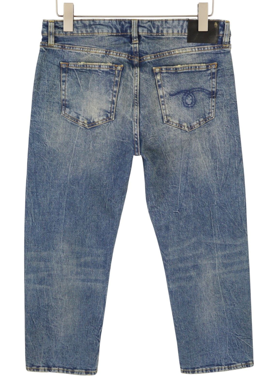 R13 BOY STRAIGHT 31 Kelly Stretch Blue FW25 Jeans 87185 Size 31" - 4 Thumbnail