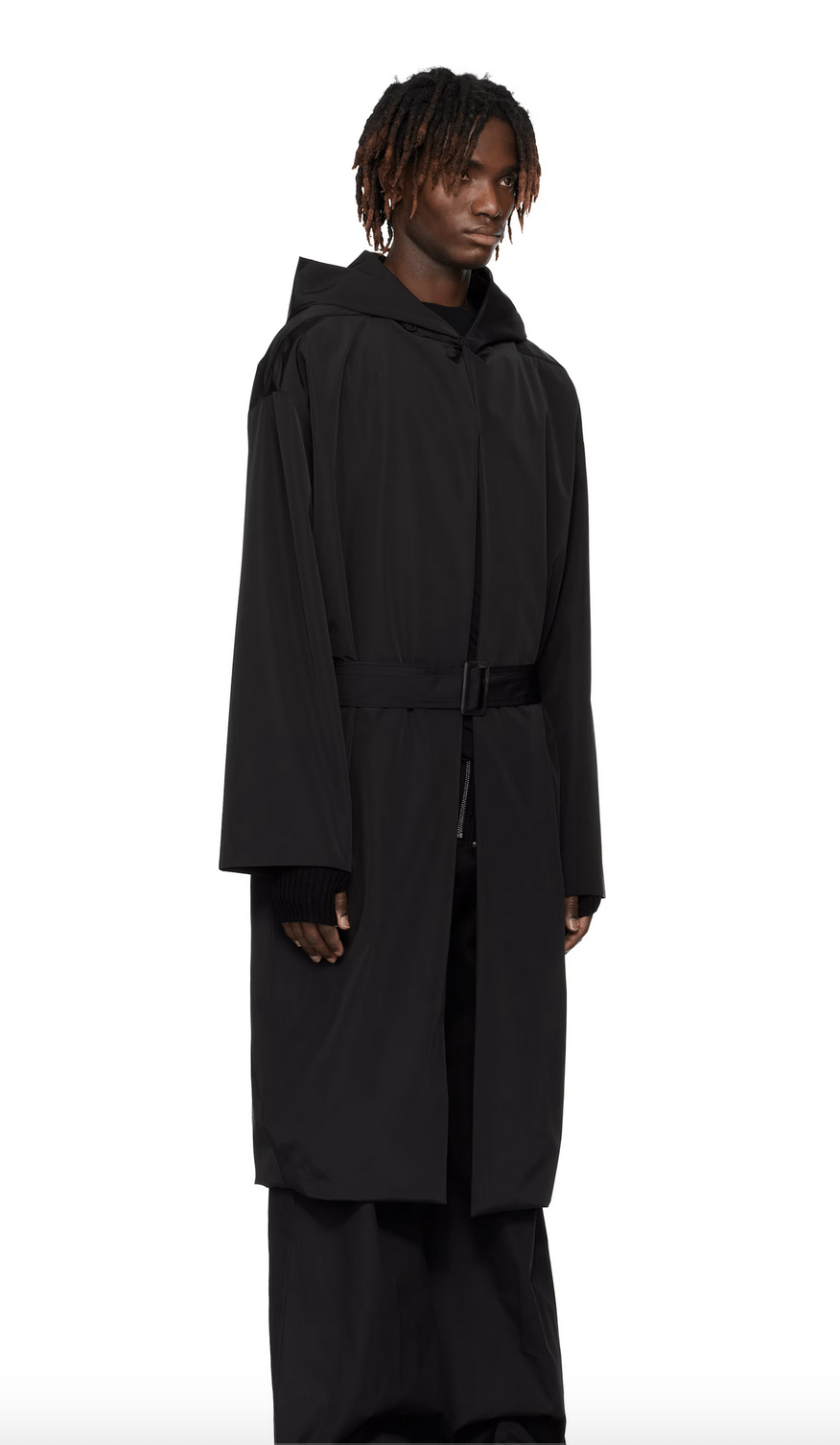 Rick Owens BLACK HOLLYWOOD HOODED ROBE COAT Size US L / EU 52-54 / 3 - 4 Thumbnail