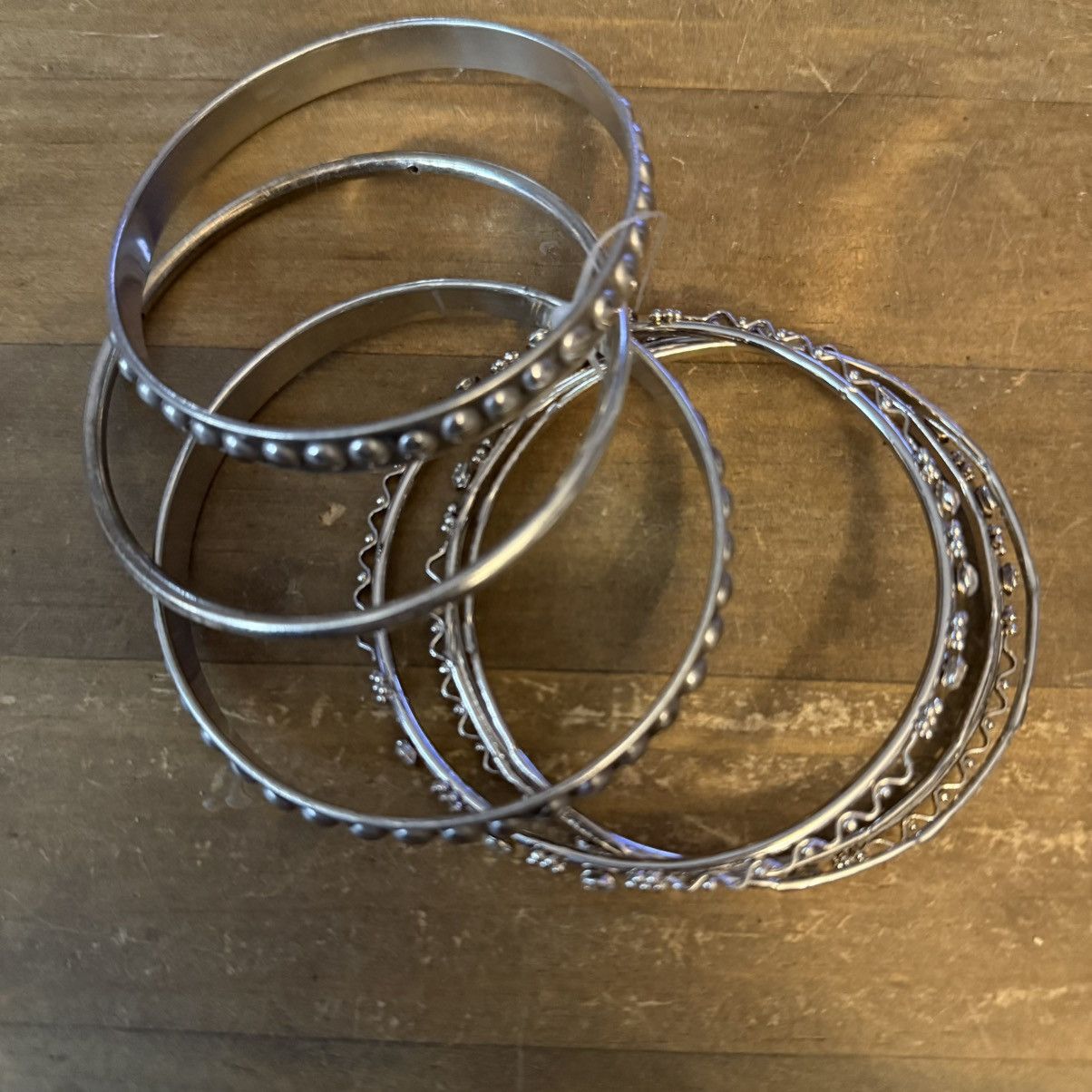 Other Silver tone mixed bangle bracelet set Size ONE SIZE - 3 Thumbnail