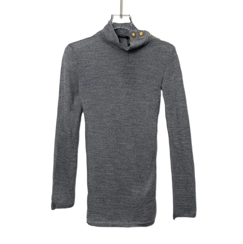 Balmain Balmain Grey Wool T-Shirt for Women 0089 Size XS / US 0-2 / IT 36-38 - 1 Thumbnail