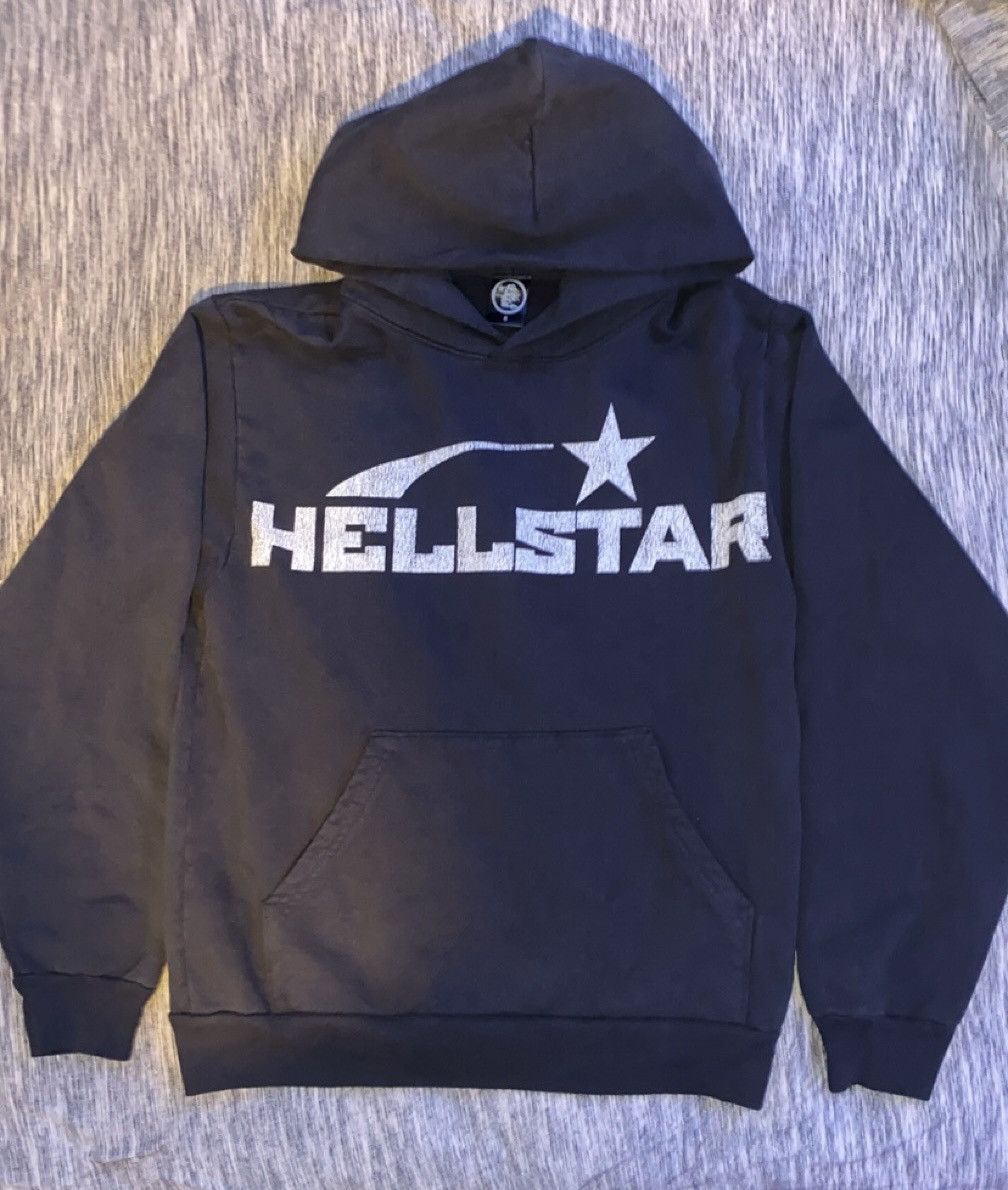 image of Hellstar Hoodie Basic Logo Size S in Black, Men's