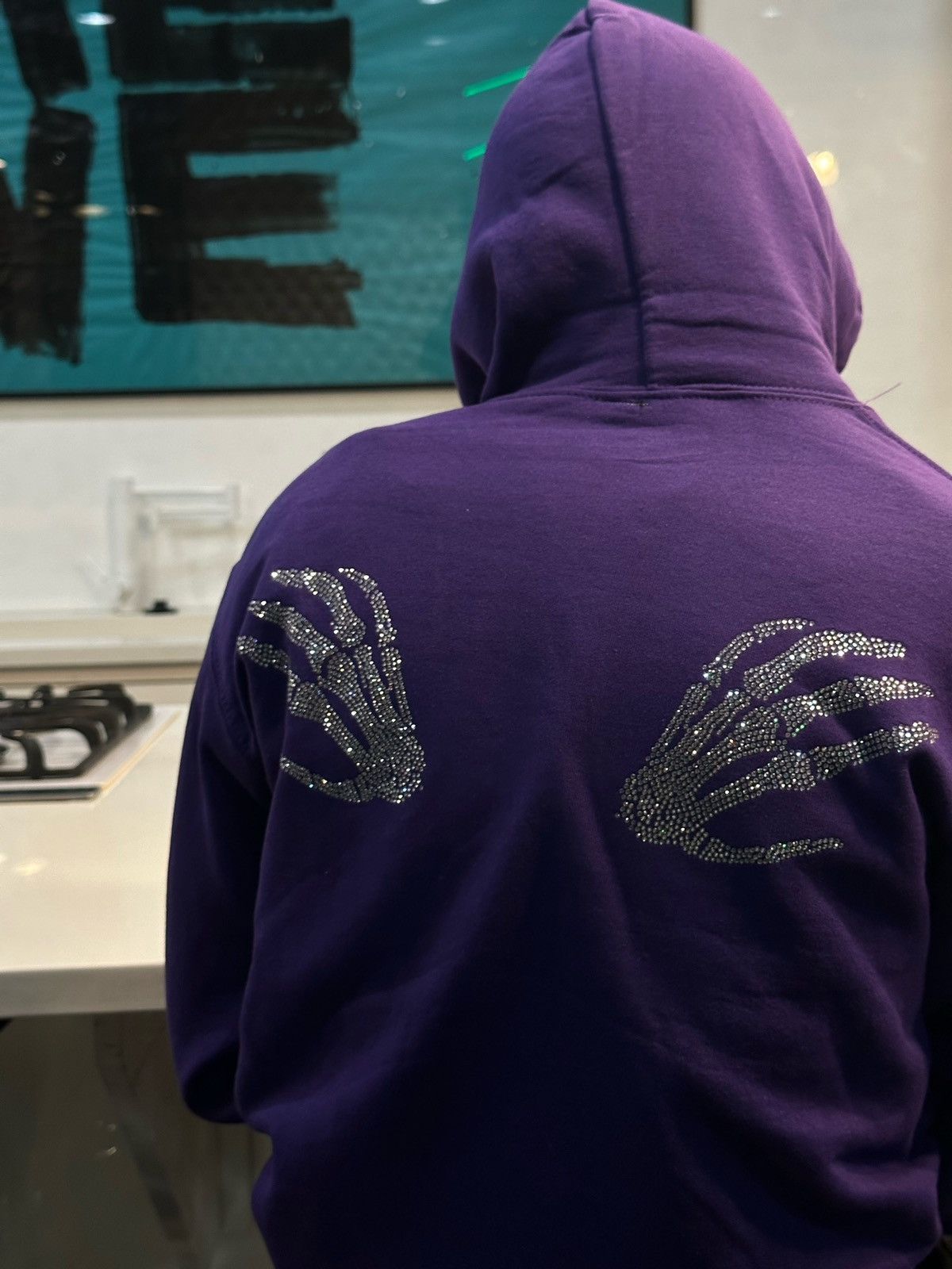 Other Rhinestones Skeleton Vintage Hoodie Size US L / EU 52-54 / 3 - 2 Thumbnail