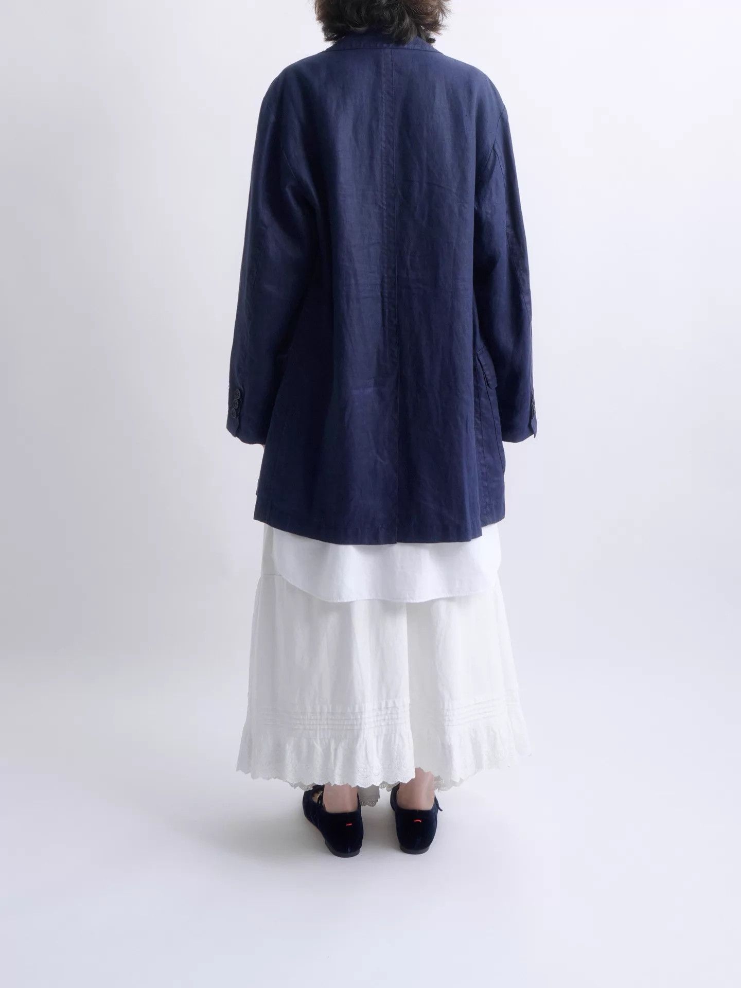 Gianfranco Ferre GIANFRANCO FERRE 90s STUDIO Line Indigo Linen Jacket Size US S / EU 44-46 / 1 - 3 Thumbnail