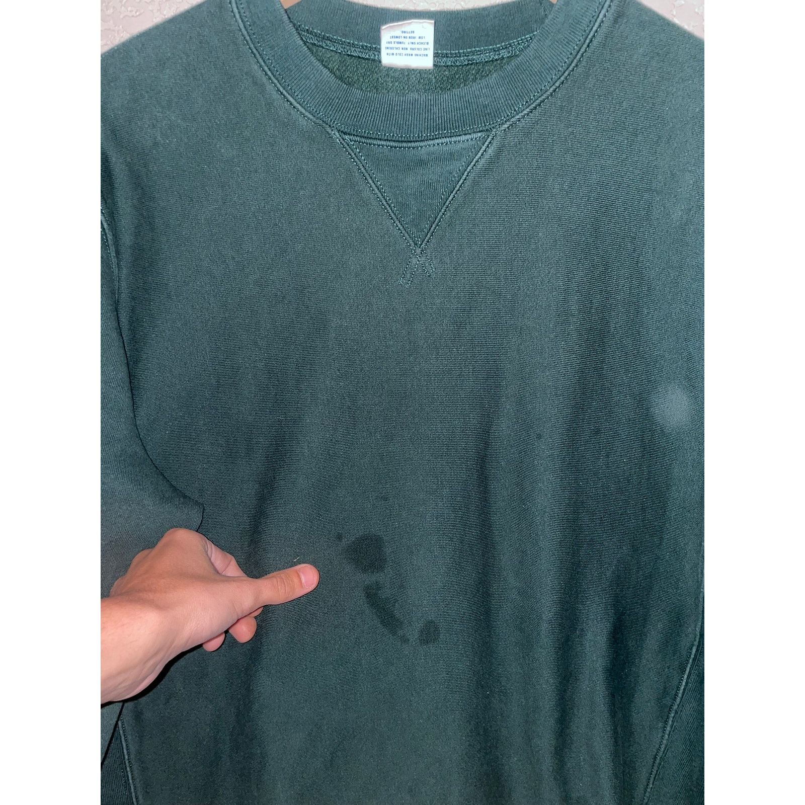J.Crew Vintage J Crew Sweatshirt Green Blank Stained 90s HEAVY VTG Size US L / EU 52-54 / 3 - 6 Thumbnail