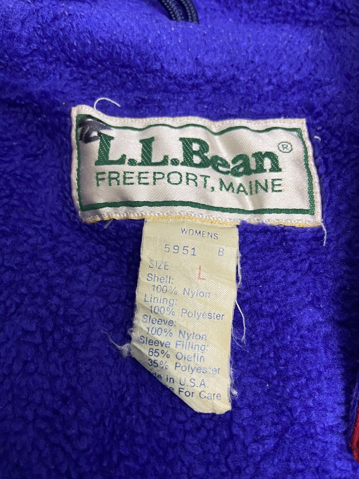 L.L. Bean Vintage 80s LL BEAN Jacket Nylon Zipper Lining Fleece Size US M / EU 48-50 / 2 - 5 Thumbnail