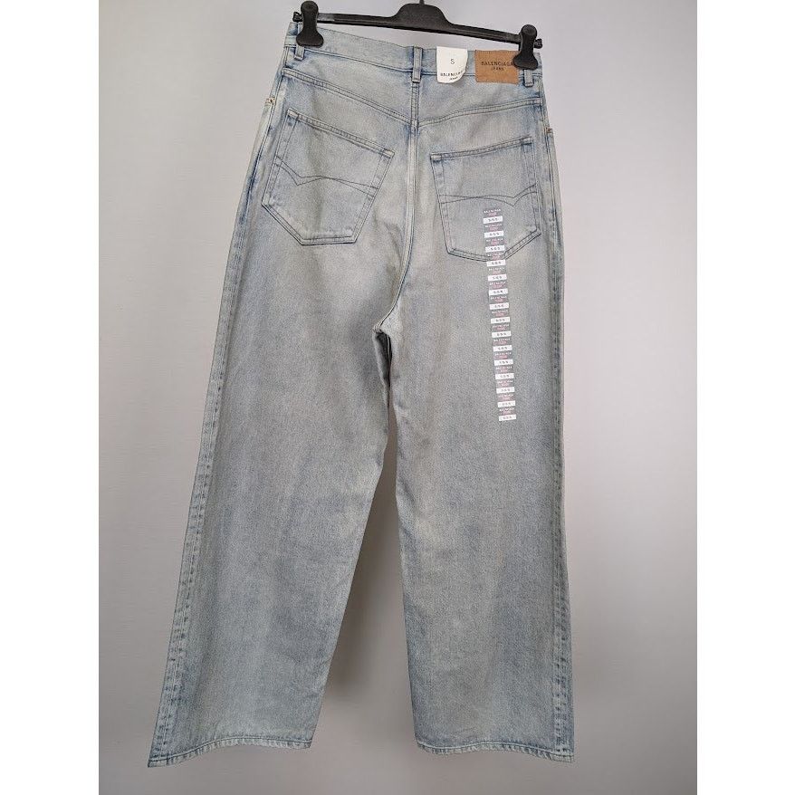 Balenciaga o1rshd1 Organic Japanese Twill Sticker Baggy Pant Dirty Blue Size US 30 / EU 46 - 1 Thumbnail