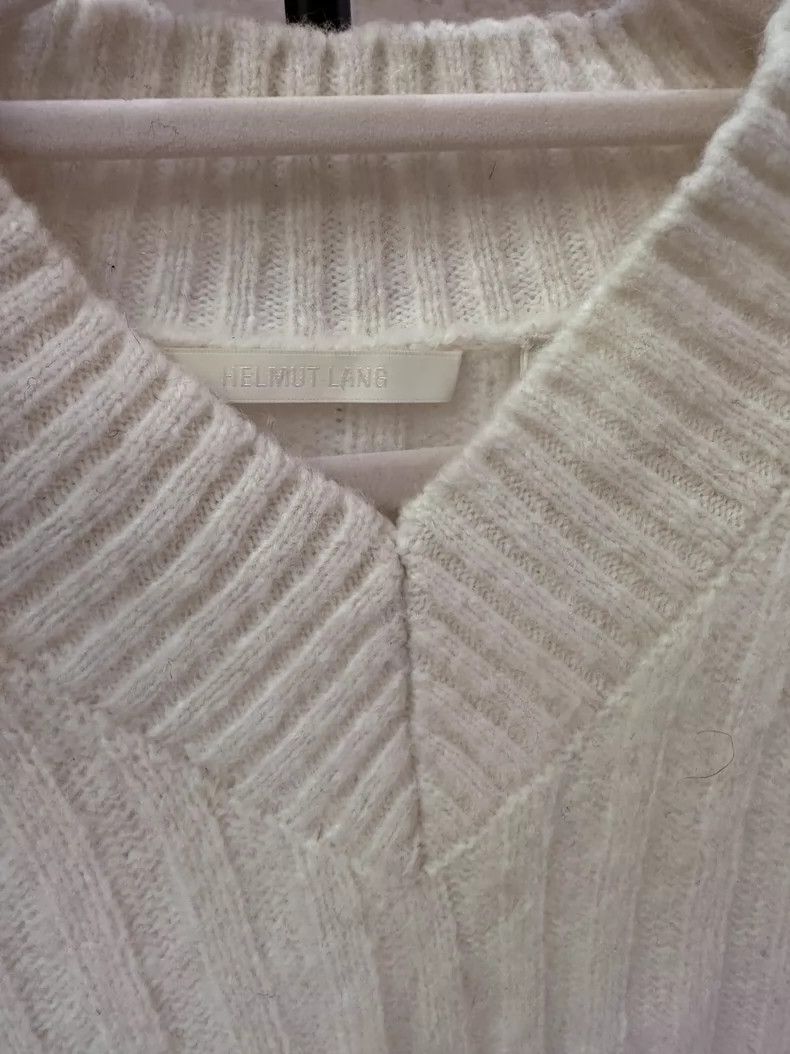 Helmut Lang HELMUT LANG White wool sweater Size M / US 6-8 / IT 42-44 - 2 Thumbnail
