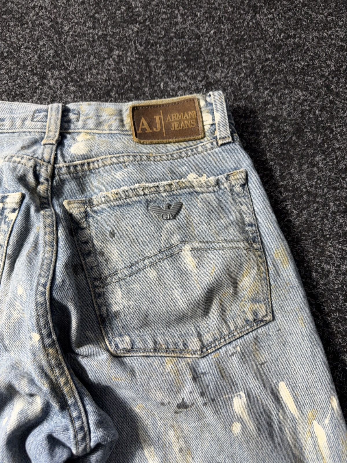 Armani × Vintage Vintage 90s Distressed Armani Jeans Baggy Pocket Logo Size 29" - 16 Thumbnail