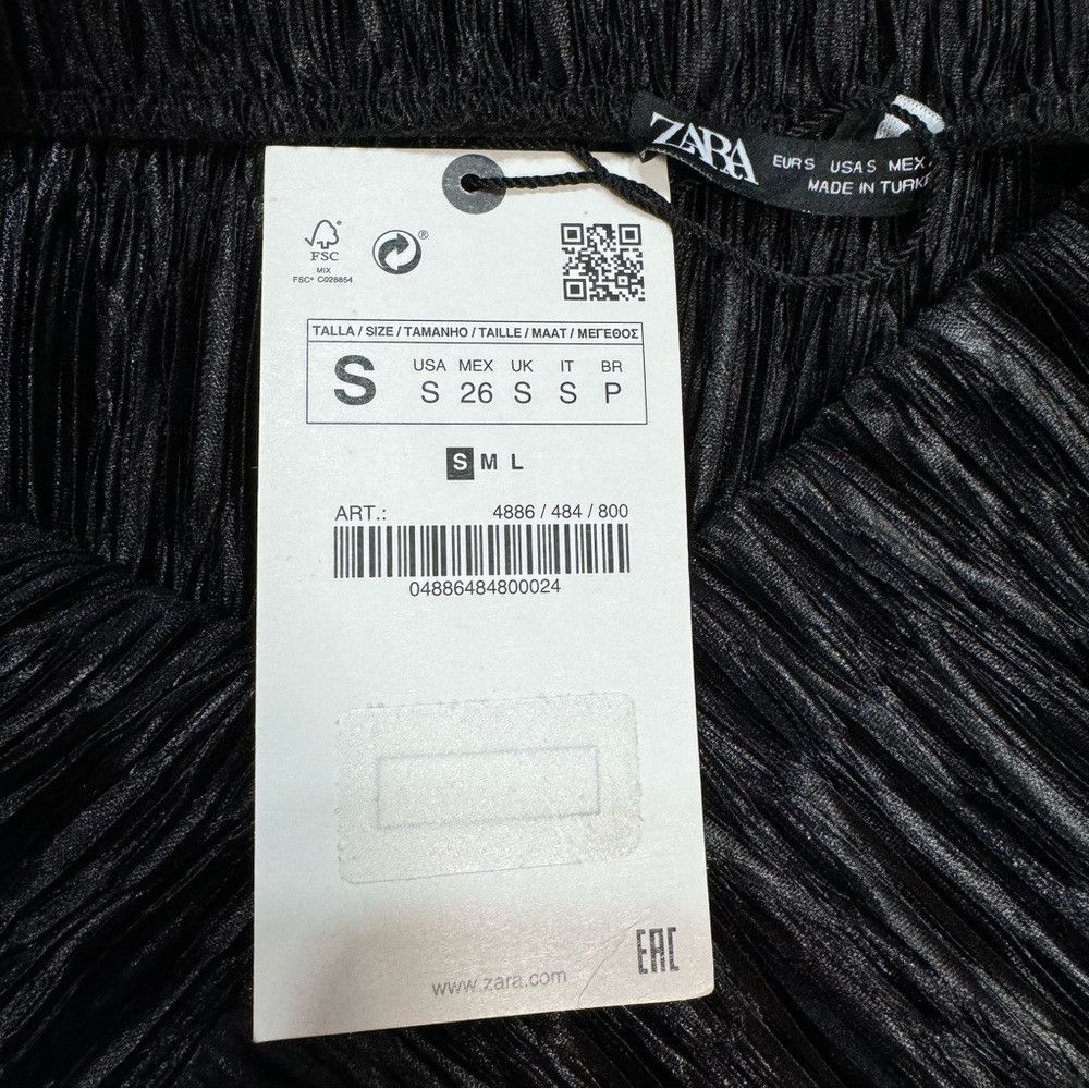 Zara NWT New Zara Black Pleated Midi Skirt 4886/484 Size S Size 28" / US 6 / IT 42 - 8 Thumbnail