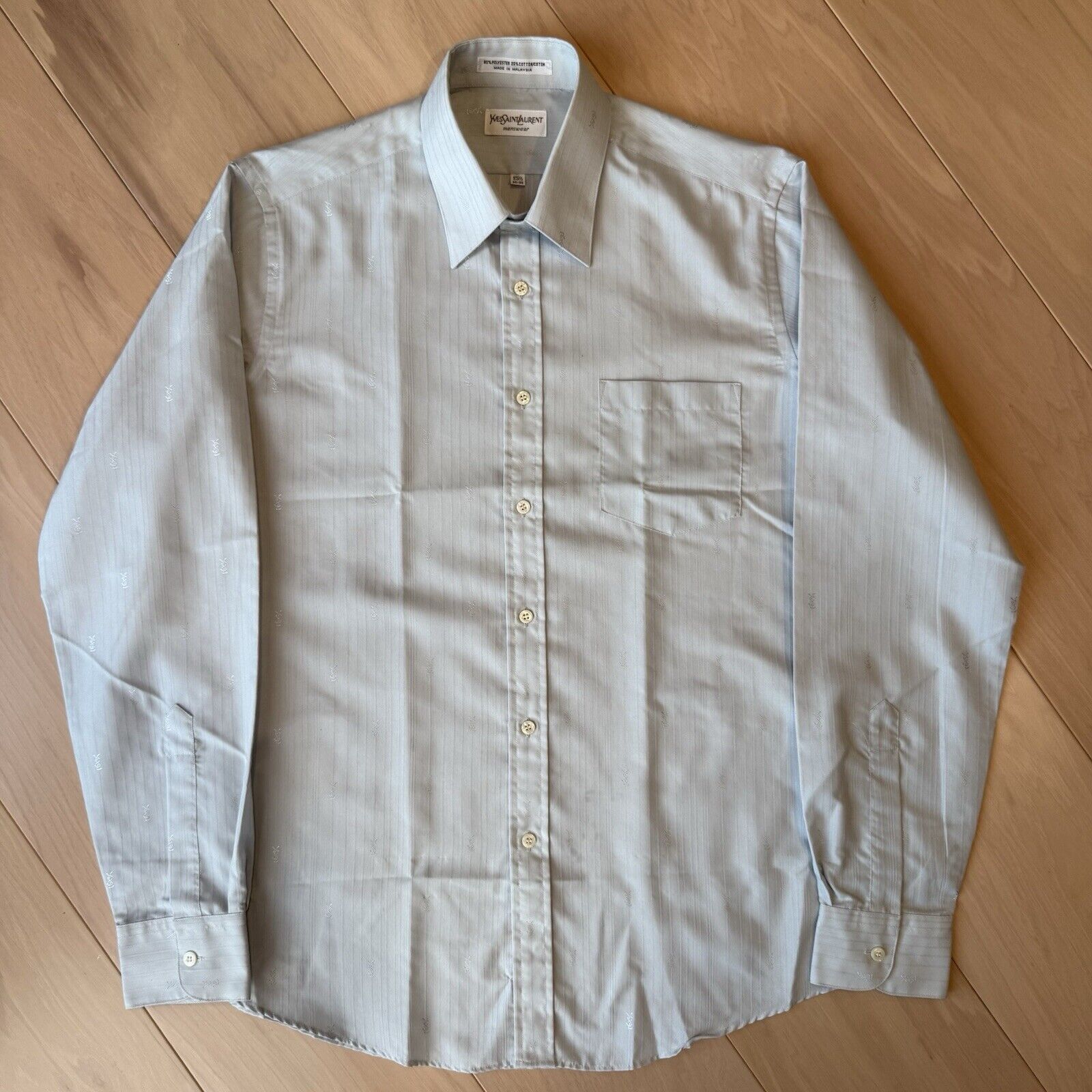 Vintage × Yves Saint Laurent Vintage Yves Saint Laurent Shirt 15.5 Gray 90s Designer Size US XL / EU 56 / 4 - 2 Thumbnail