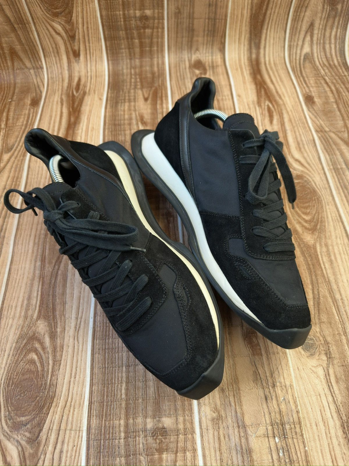 Rick Owens Rick Owens Ss19 Vintage Runner Black Low top Sneaks Size US 10 / EU 43 - 10 Thumbnail