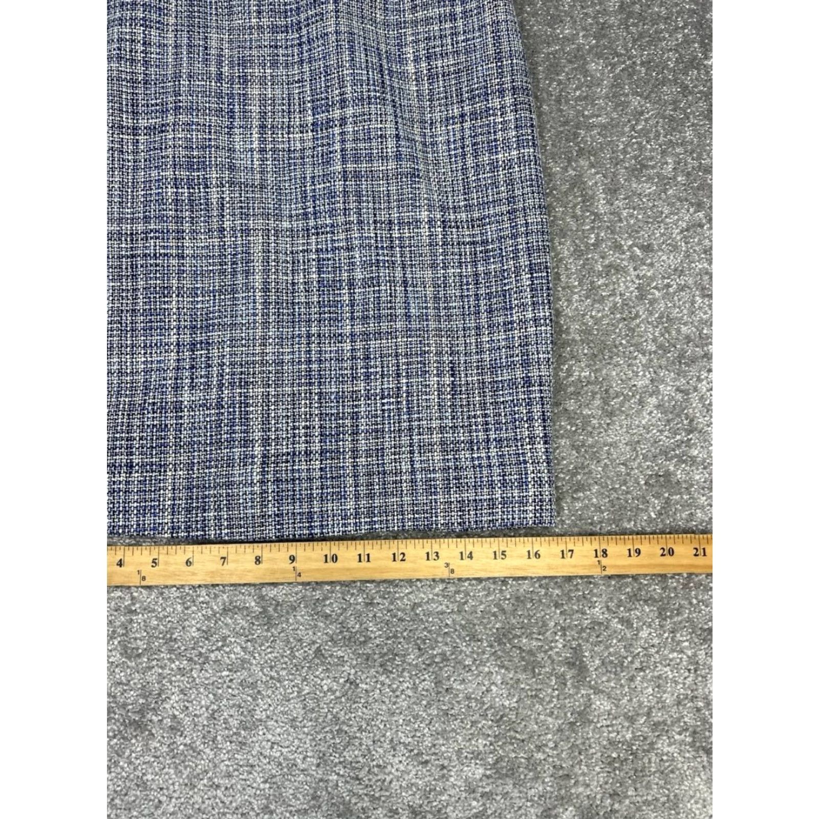 J.Crew J.CREW Skirt Women 2 Blue Textured Cotton Lined Back Zip Straight And Pencil New Size 26" / US 2 / IT 38 - 7 Thumbnail