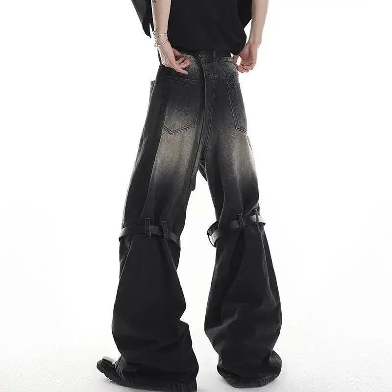 Japanese Brand Bell-bottomed jeans wide legs straight with a joint punk Size US 32 / EU 48 - 5 Thumbnail