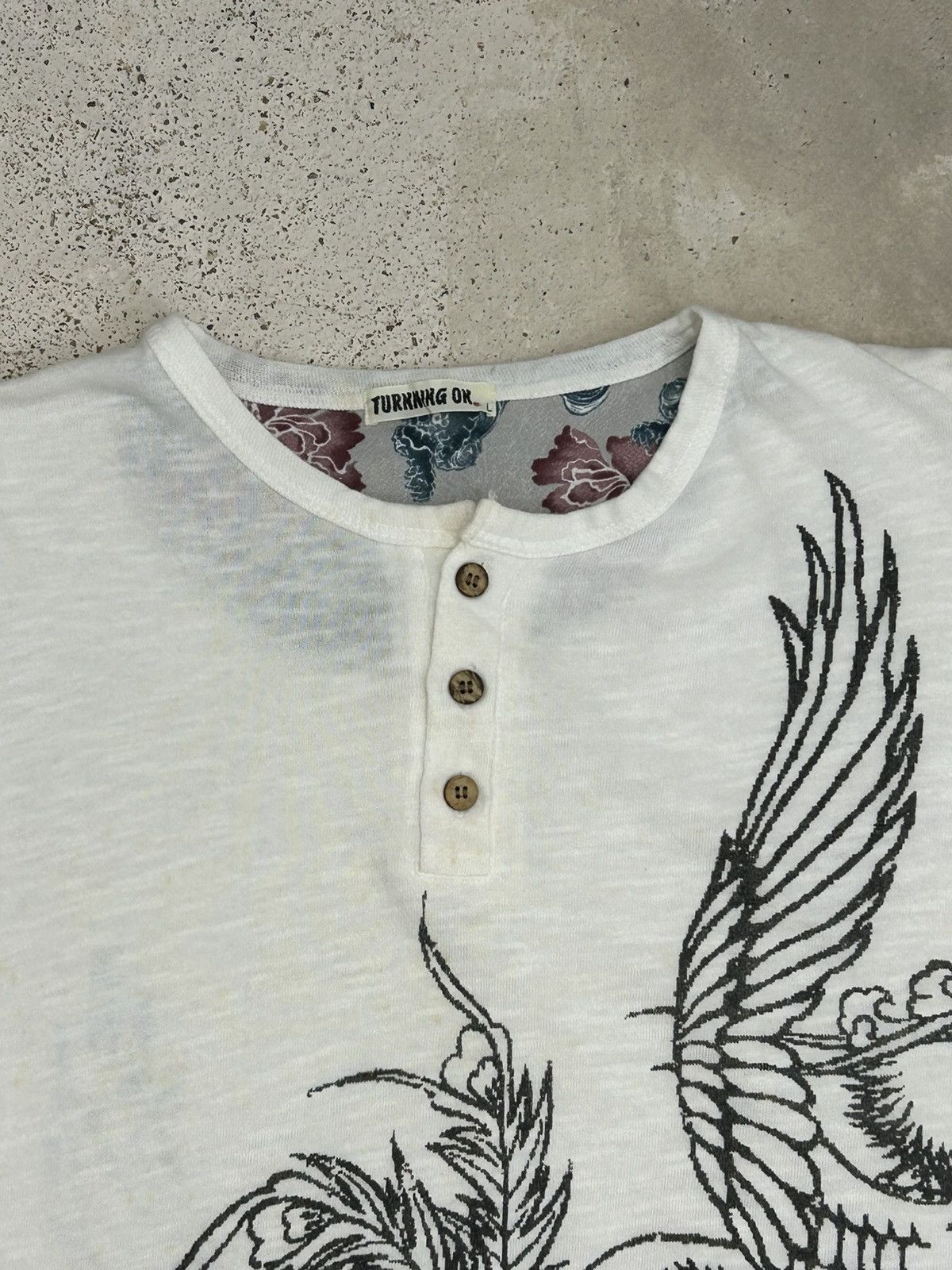 Japanese Brand Turning on Japan Art Sketch Fighter Bird Sukajan Sakura Size US M / EU 48-50 / 2 - 4 Thumbnail