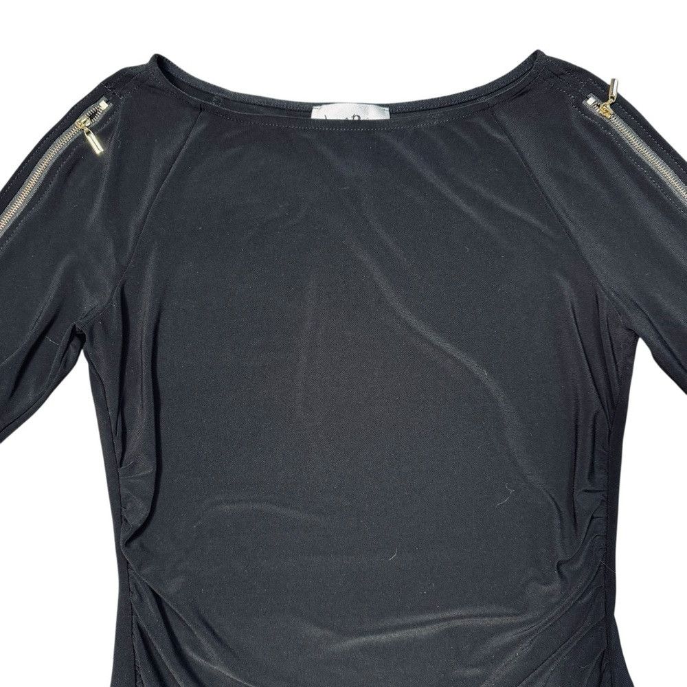 Joseph Ribkoff Joseph Ribkoff Black Zip Sleeve Top Size 8 Size M / US 6-8 / IT 42-44 - 6 Thumbnail