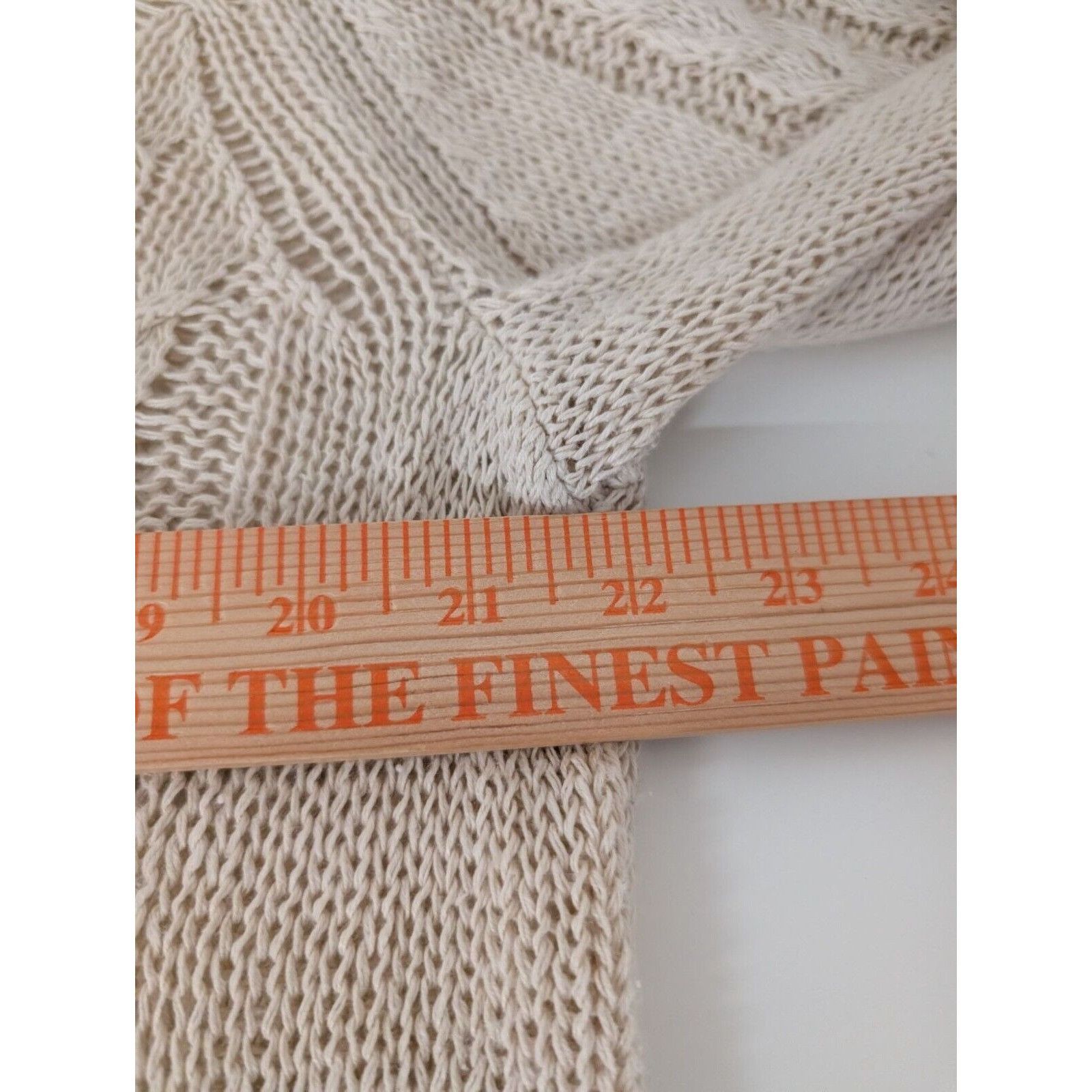 Designer Garnet Hill Cabled Pullover Womens Size XL Ecru Beige Linen Size US XL / EU 56 / 4 - 10 Thumbnail