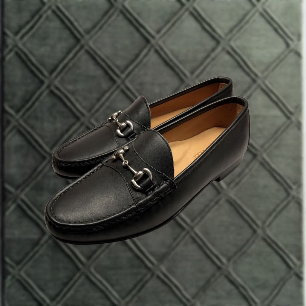 Vintage VINTAGE? No — Jay Butler Leather Horsebit Slip On Loafers Dress Shoes Men 12 Black Leather Dress Shoes Horsebit Loafer Mens Leather Slip On Shoes Size US 12 / EU 45 - 1 Thumbnail